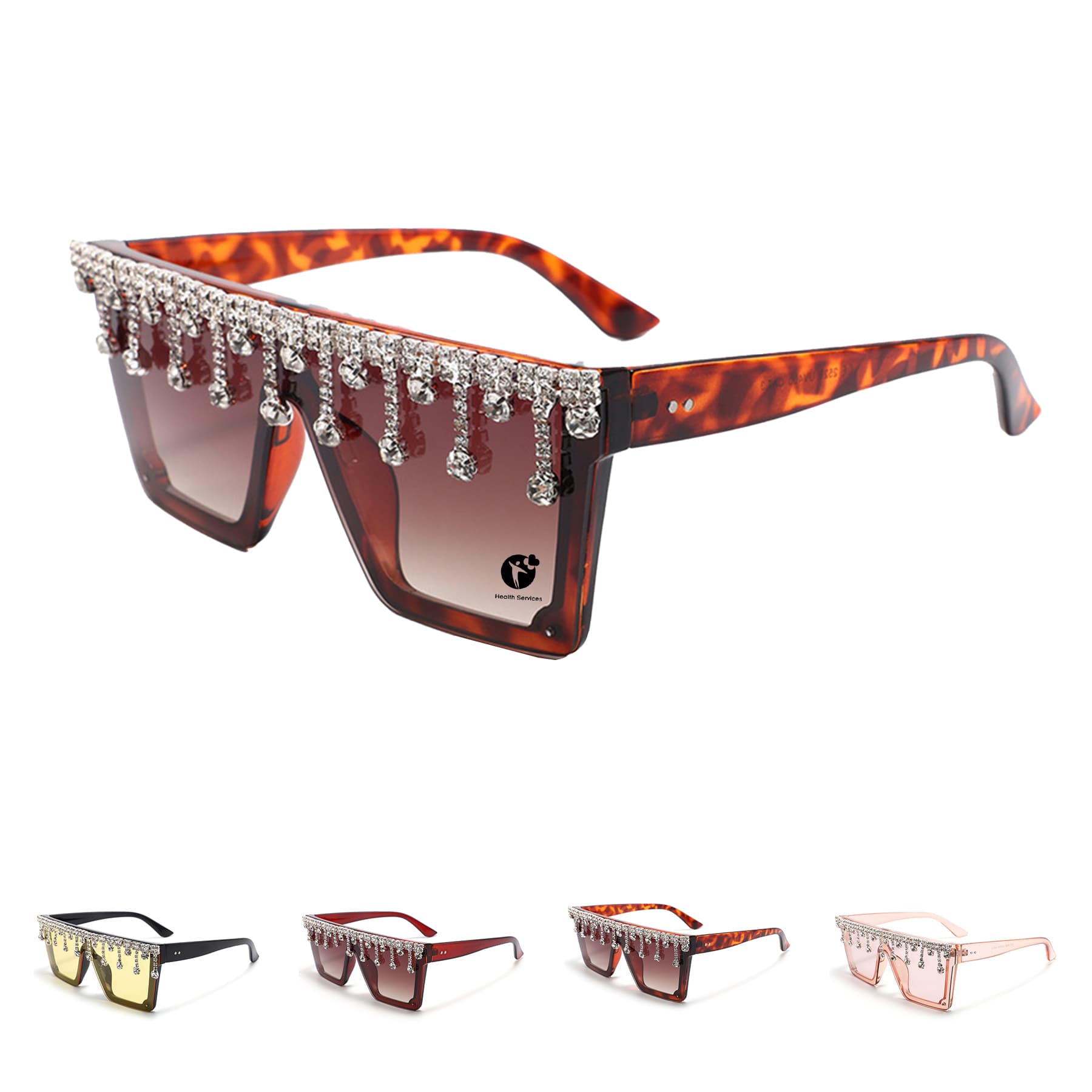 Women Luxury Sunglasses Rhinestone Shades Eyewear Retro