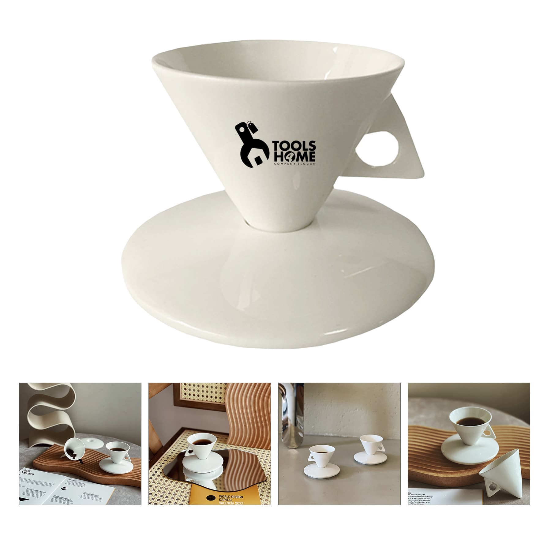Custom 2 oz Porcelain Espresso Cups with Saucers