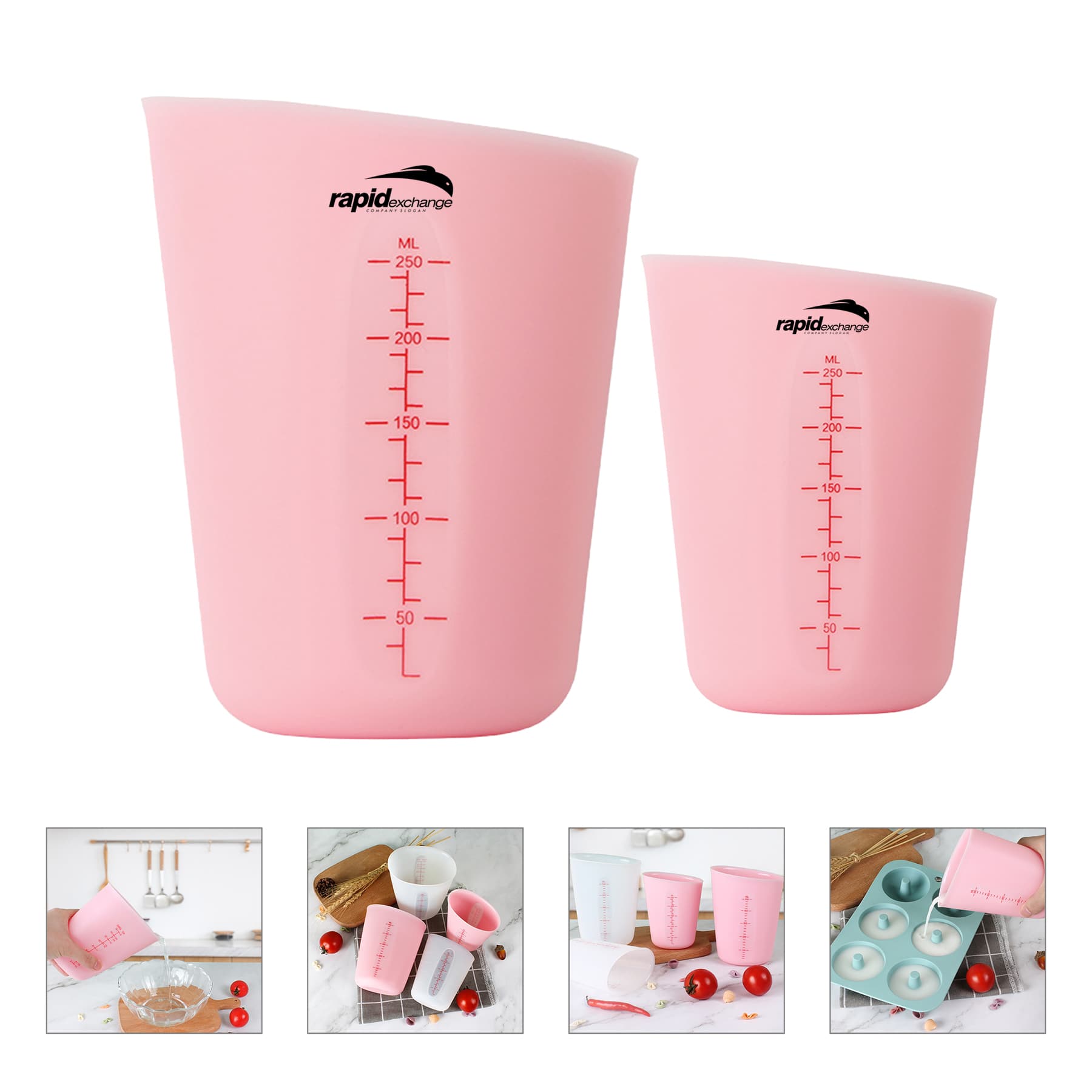 Flexible 500ml Silicone Measuring Cups With Precise Scale