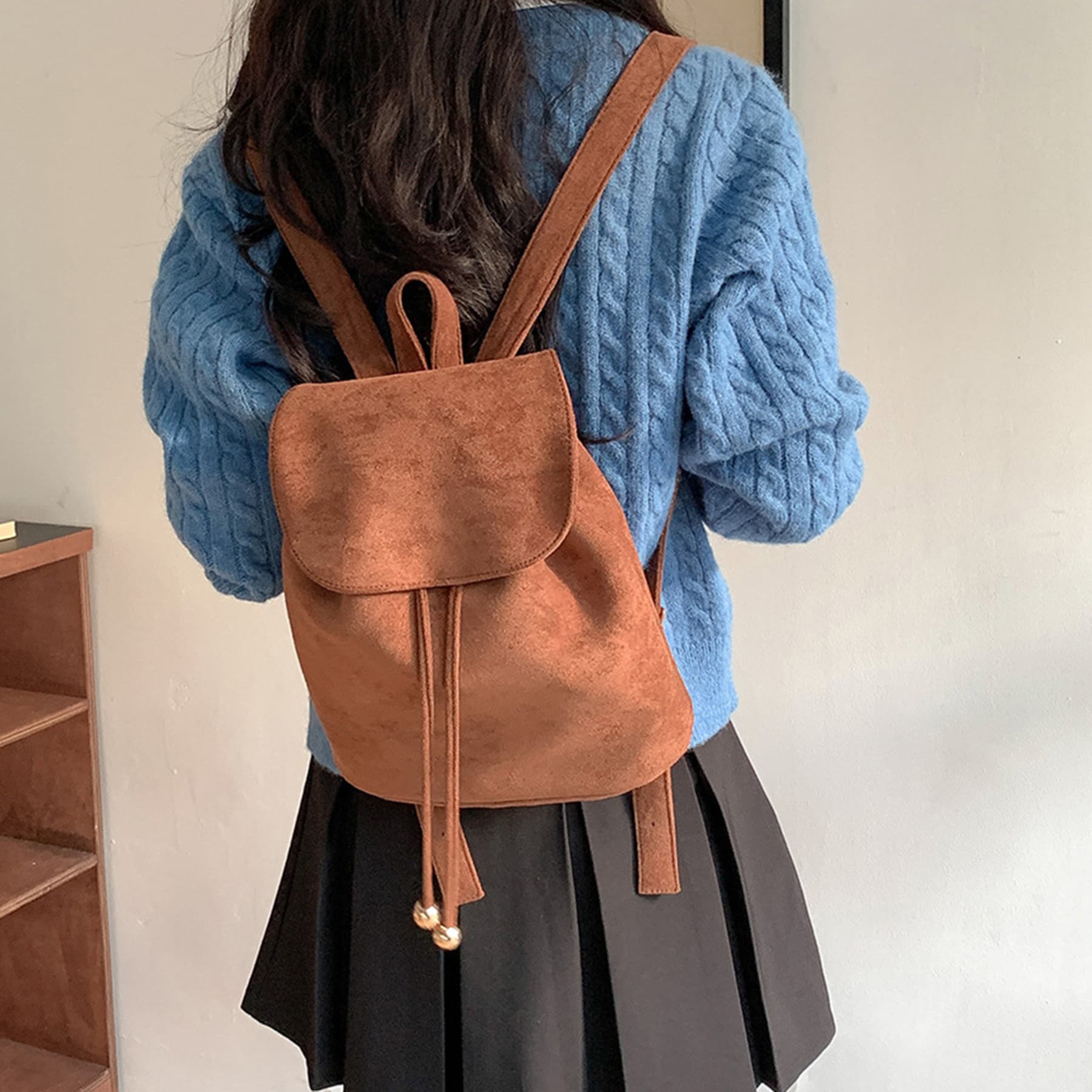 Suede backpack