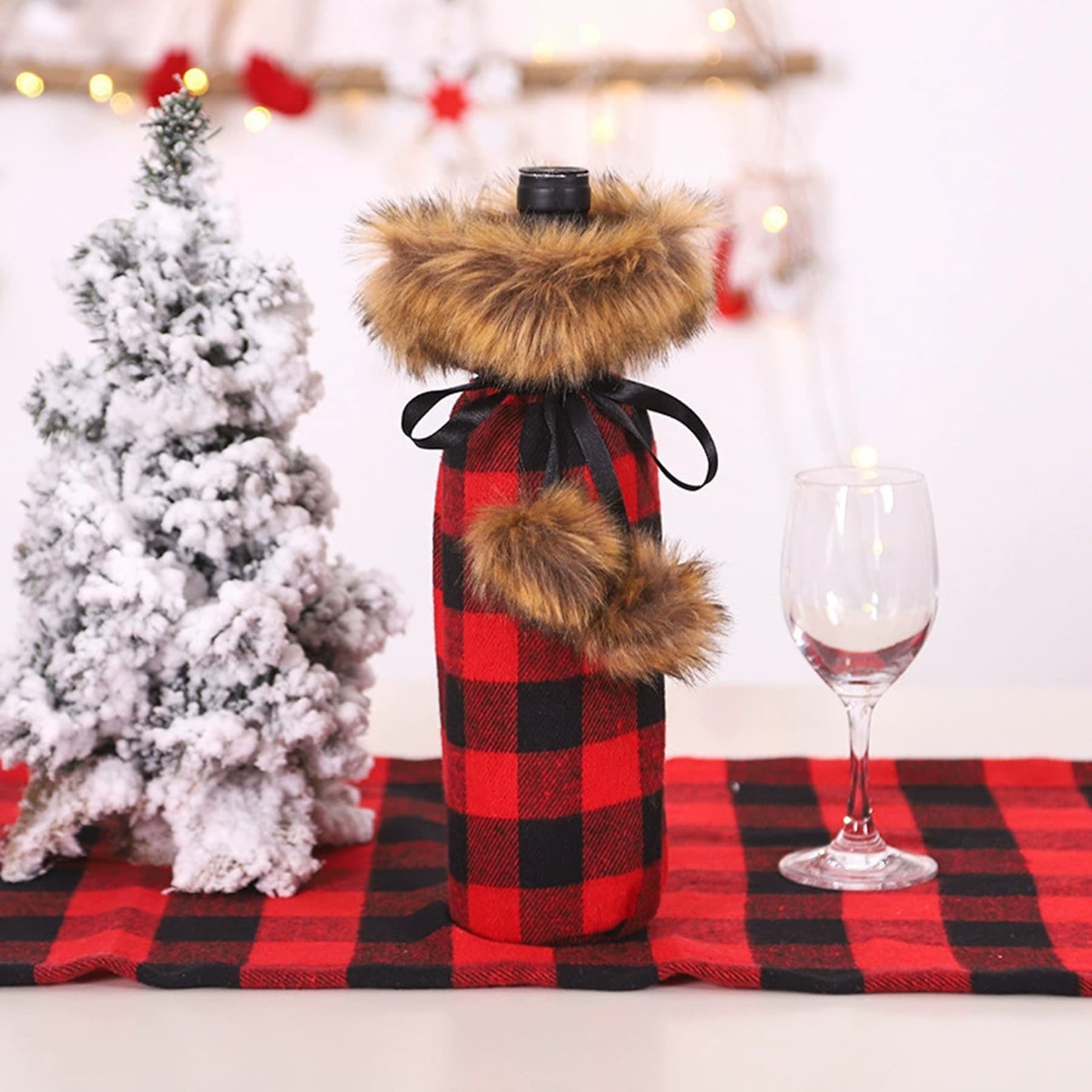 Christmas Plush Wine Bottle Cover