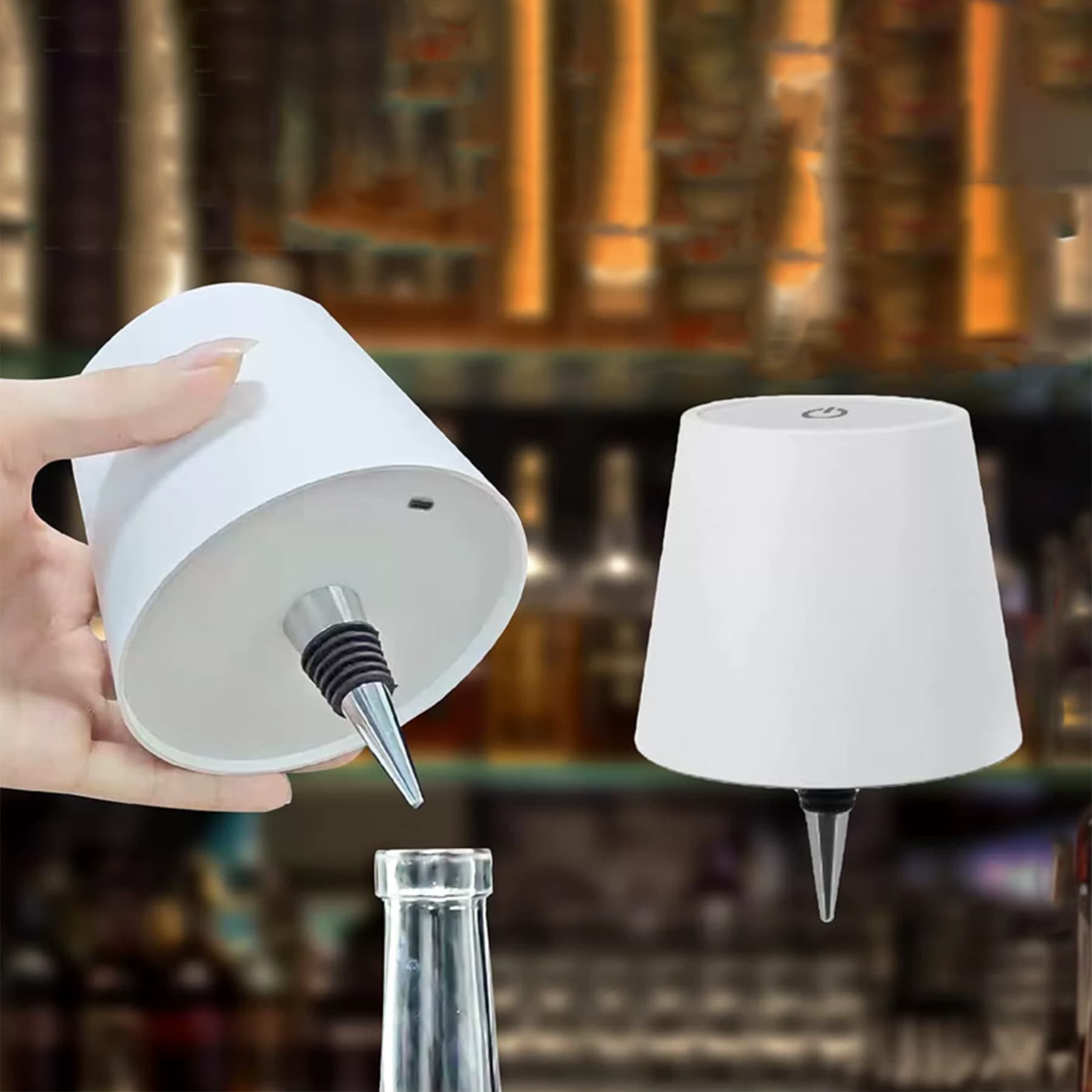 Embedded LED Wine Bottle Table Lamp