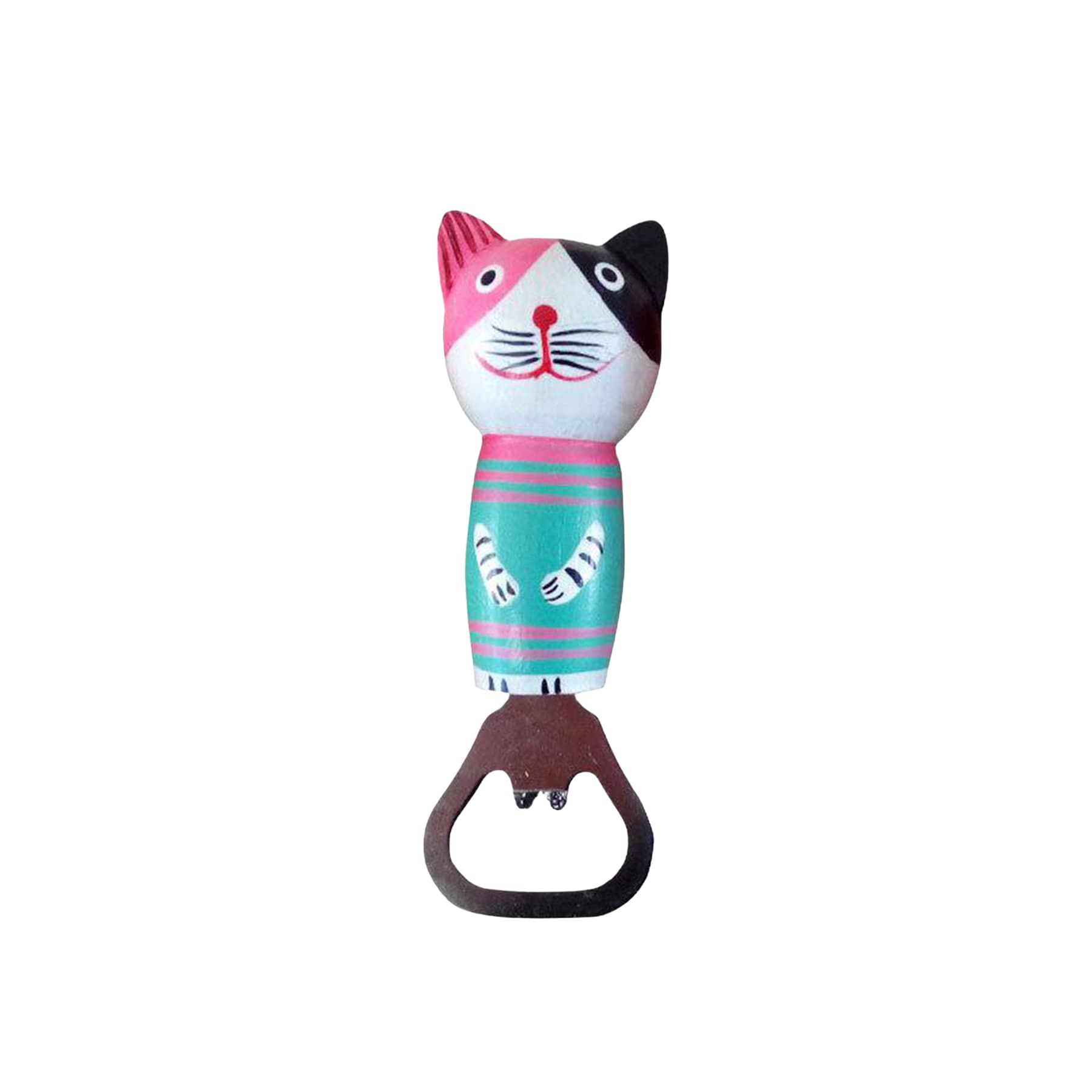 Cute Wooden Cats Wine Opener With Magnet 2pcs
