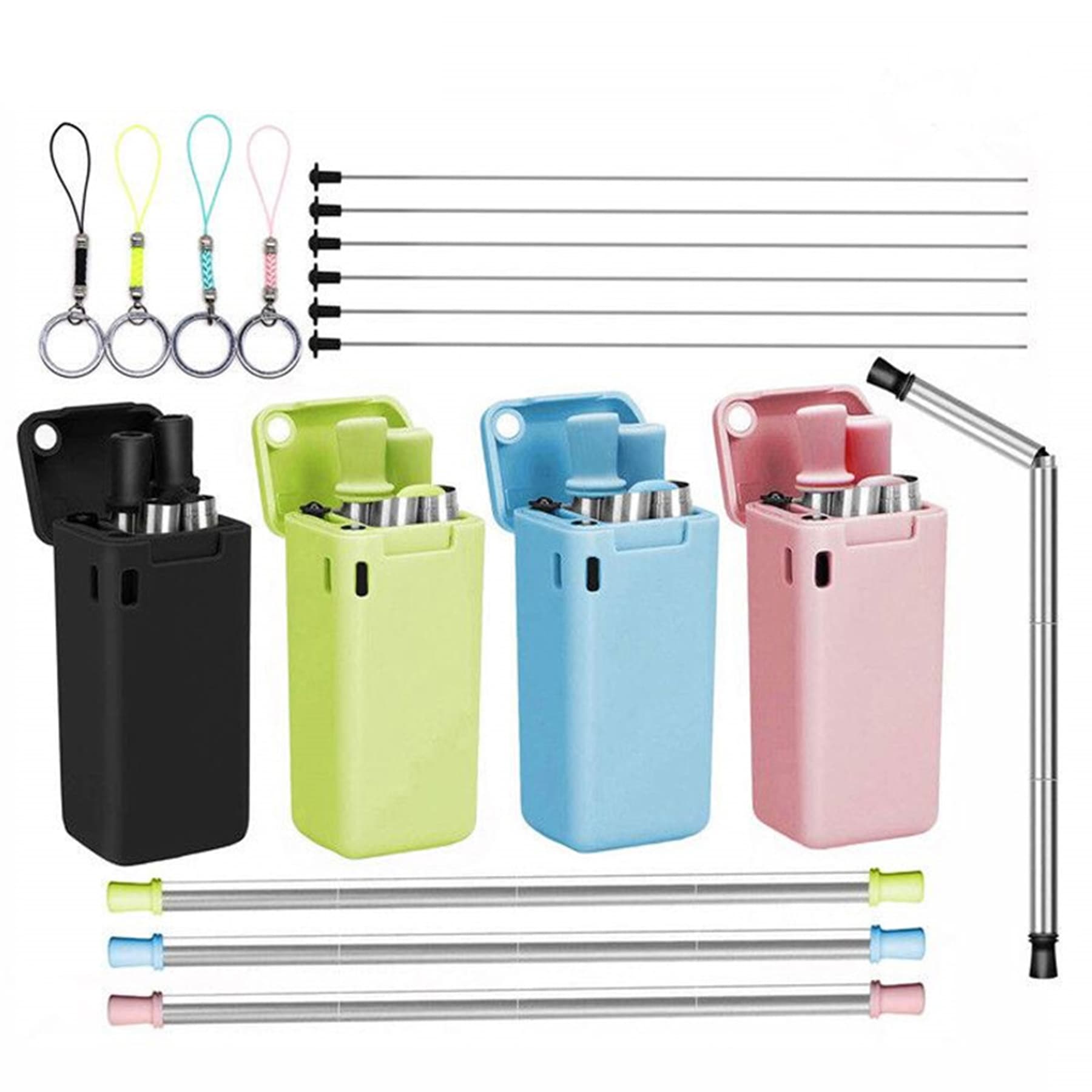 Foldable Stainless Steel Straw Set