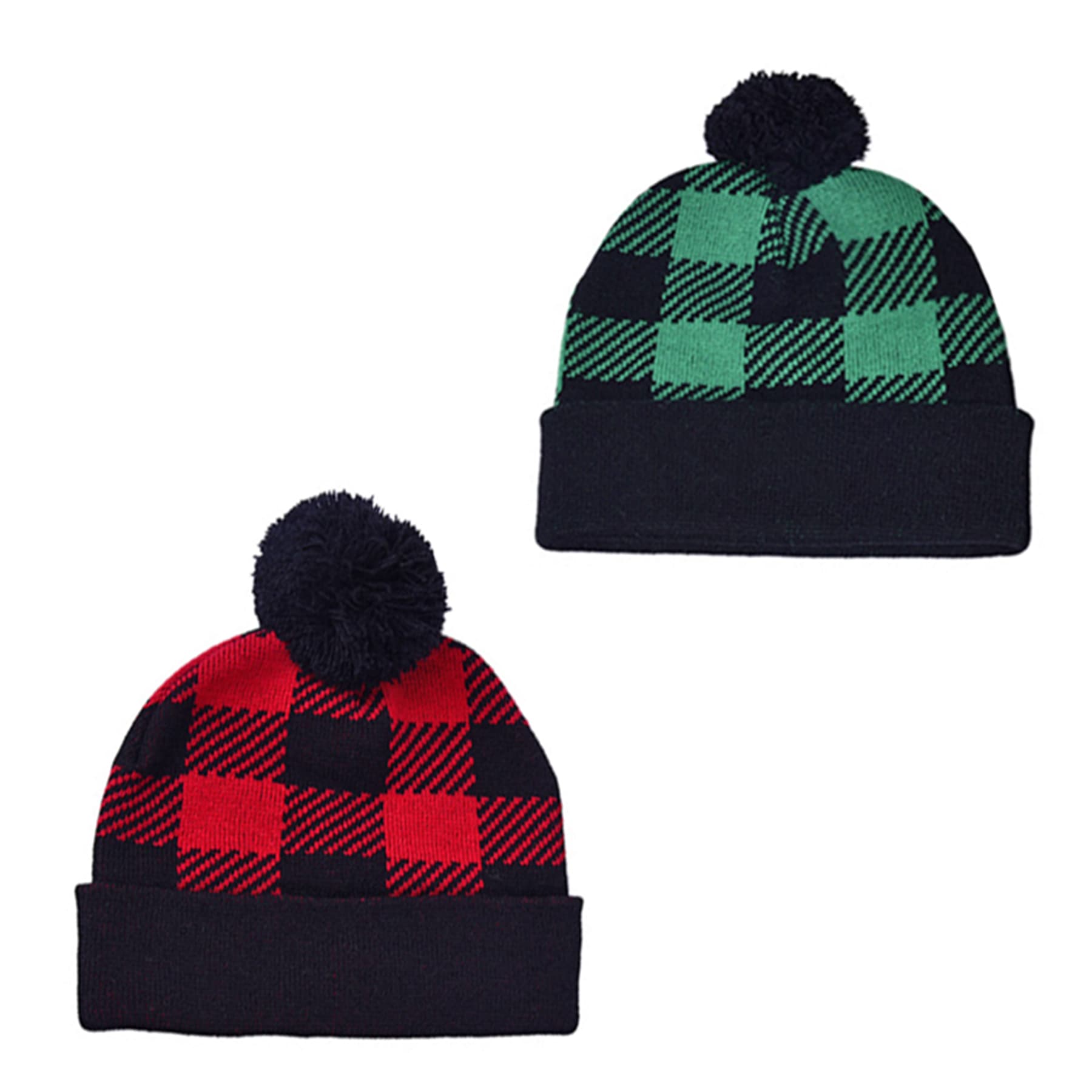 Plaid Knit Beanies