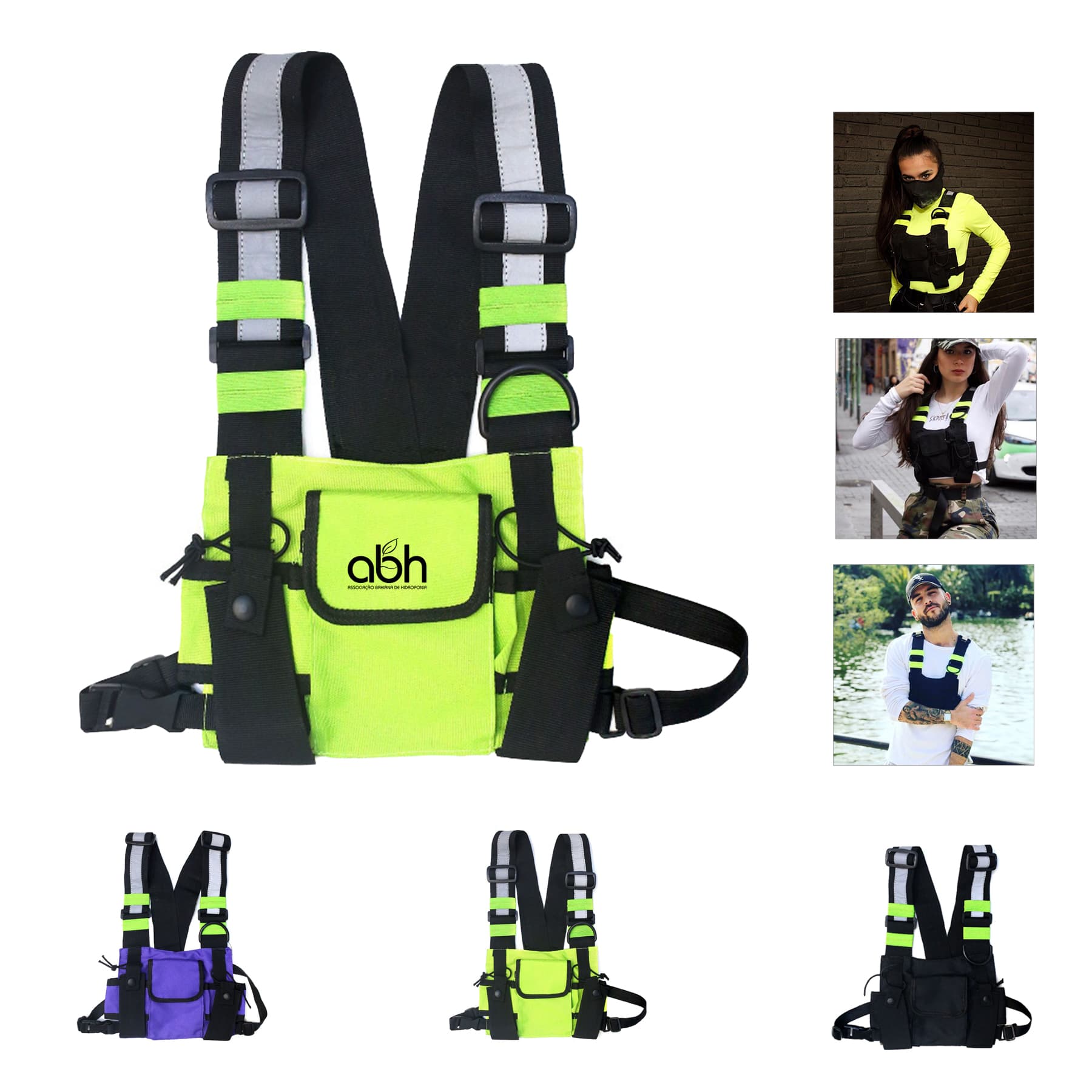 Adjustable Reflective Chest Rig Bag