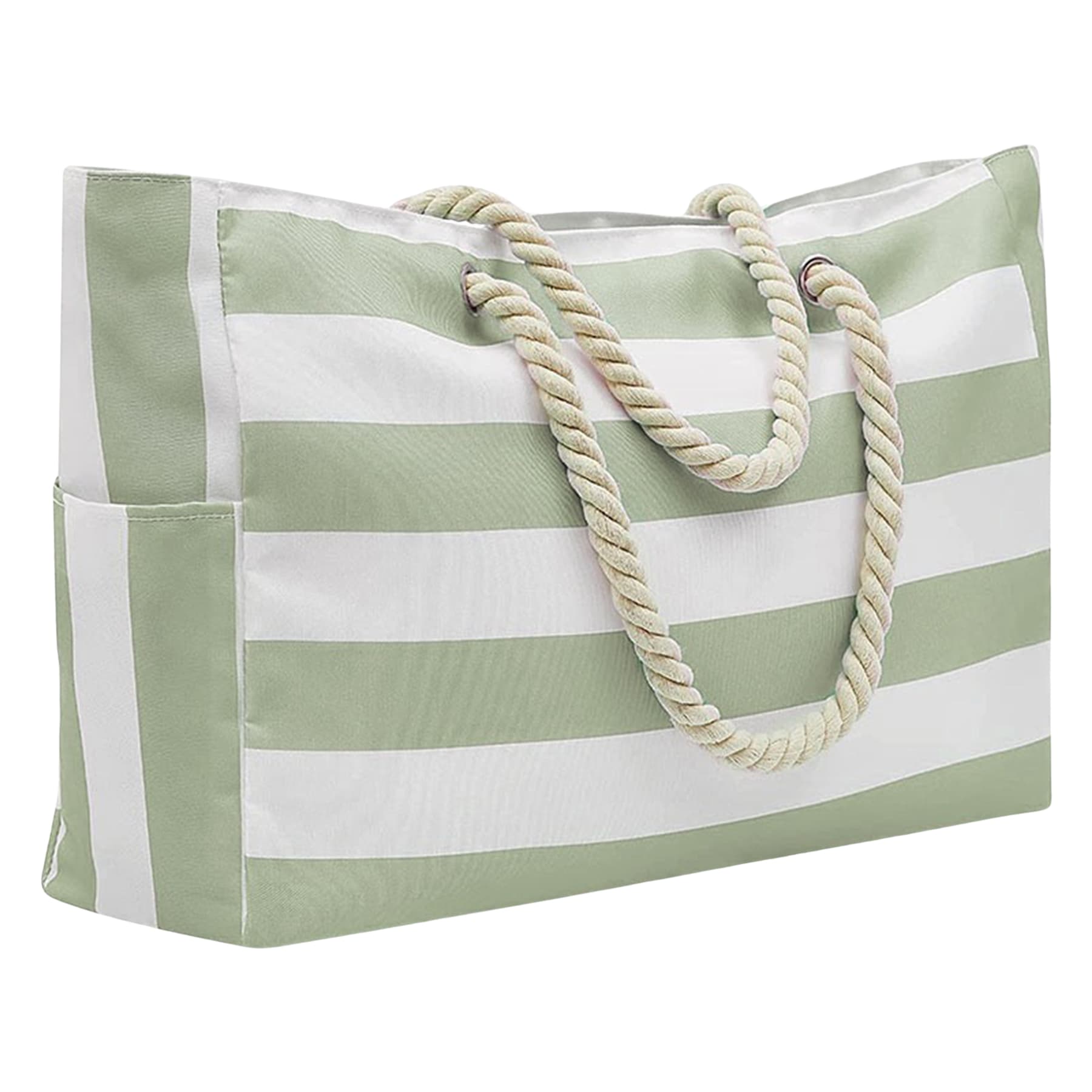 Large Striped Waterproof Beach Tote Bag