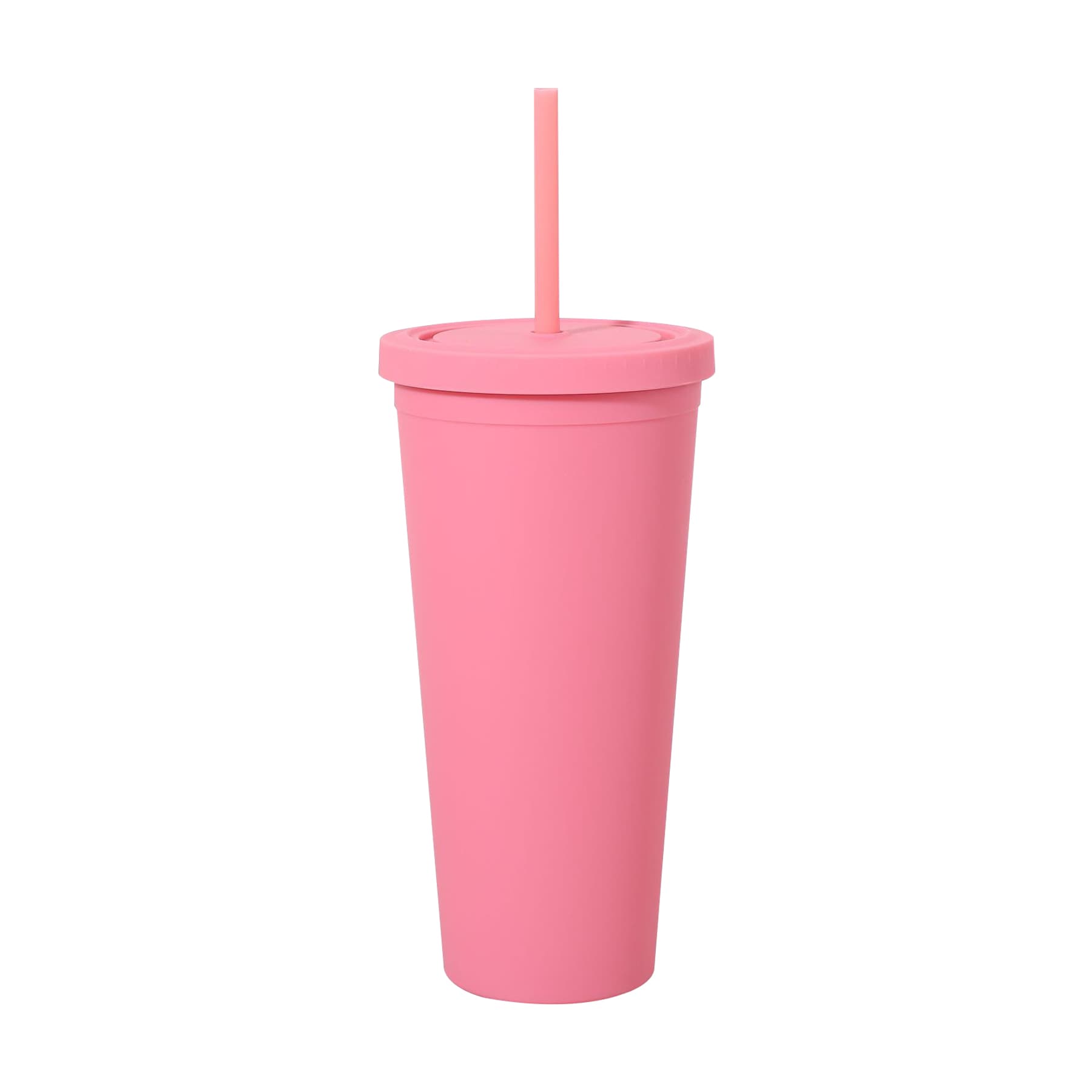 23 Oz. Colorfull Plastic Cups w/ Lid and Straw