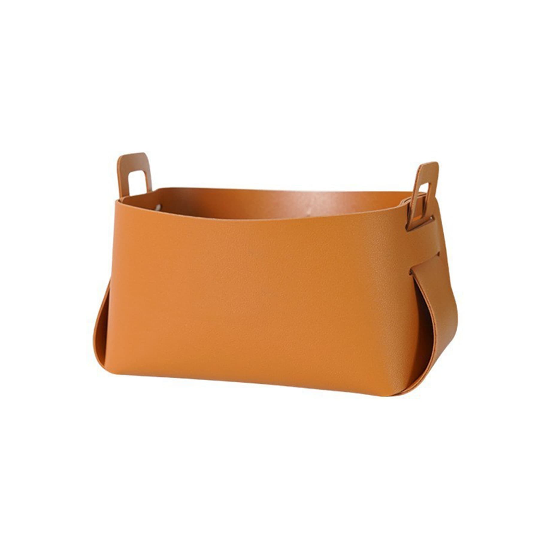 Folding Leather Storage Basket