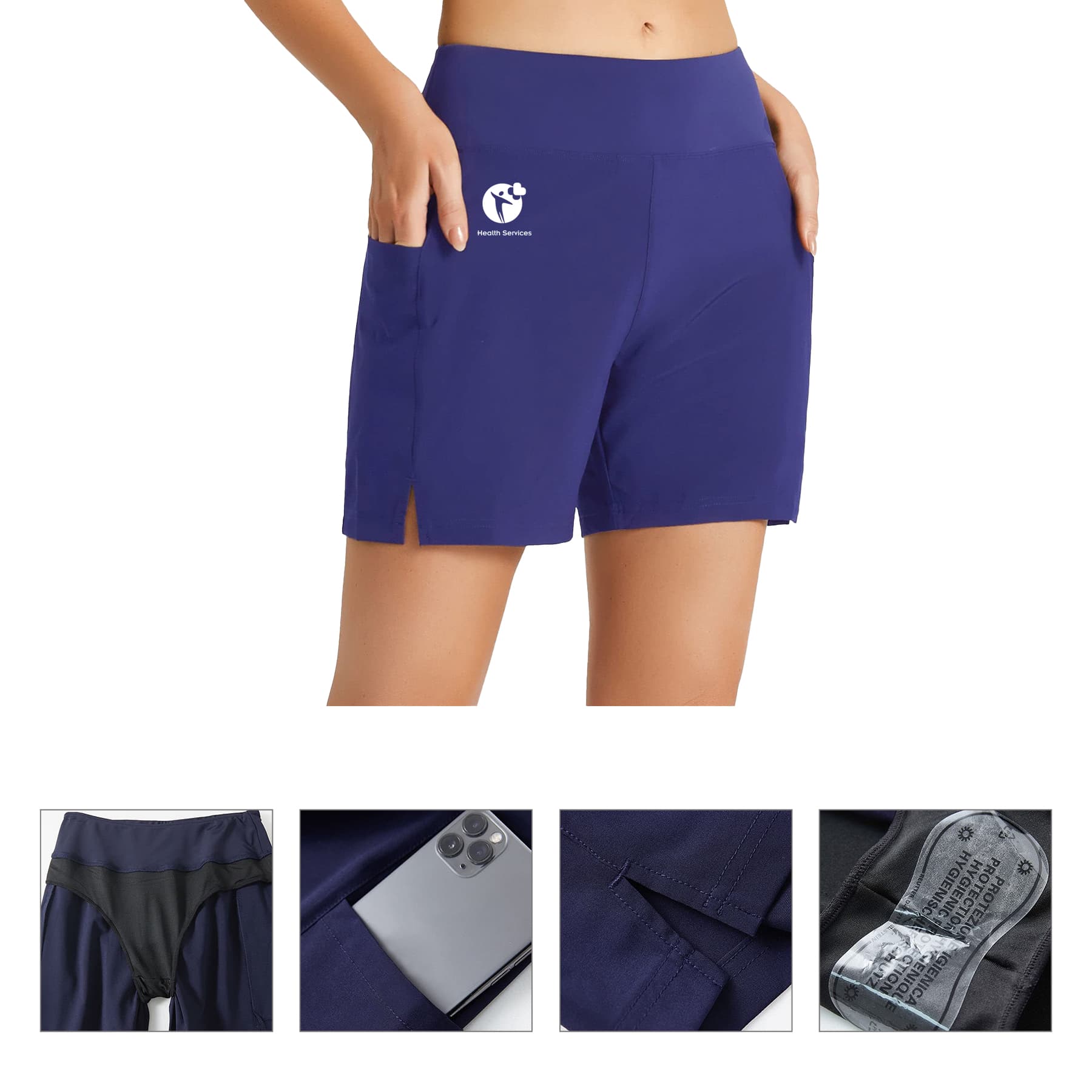 Quick Dry High Waisted Swim Board Shorts Swimsuit