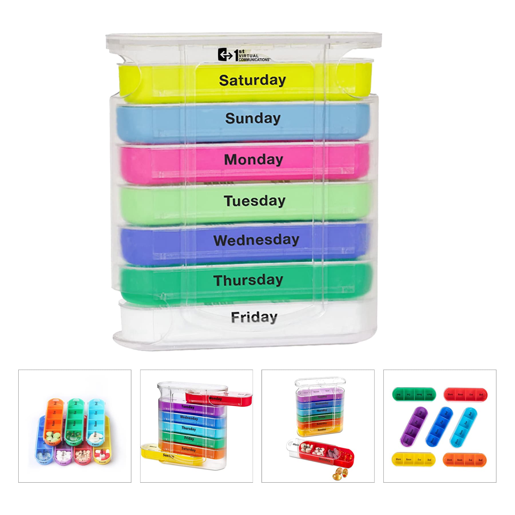 Weekly Pill Organizer 4 Times A Day