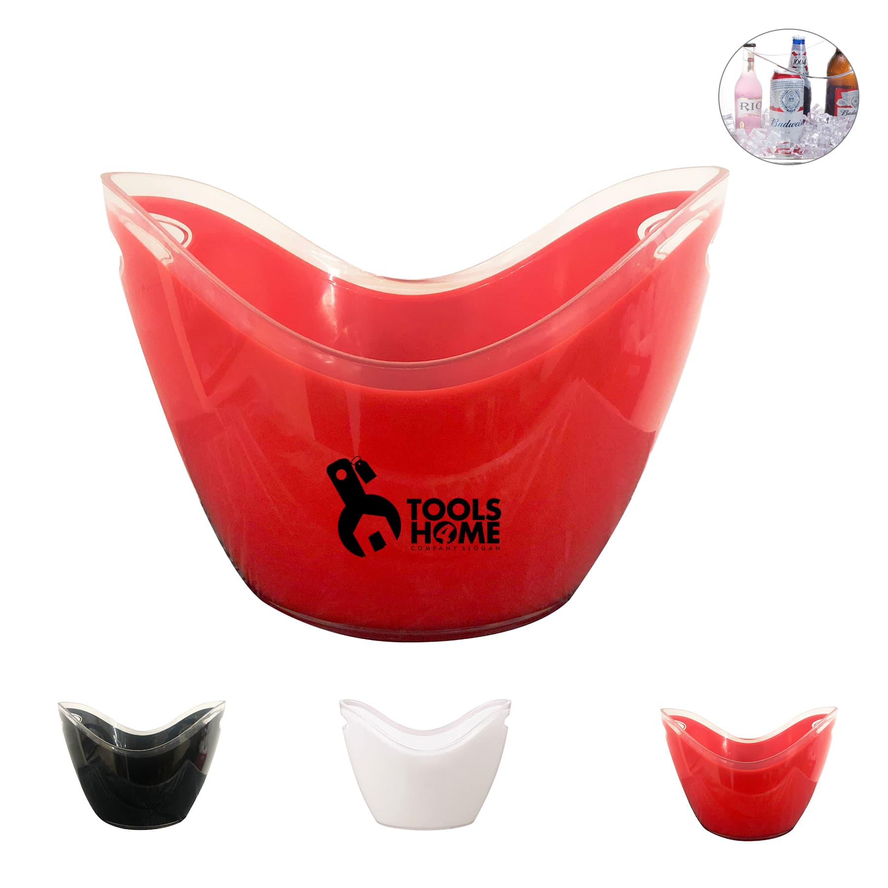 Plastic Oval Ice Buckets For Beer Bottle