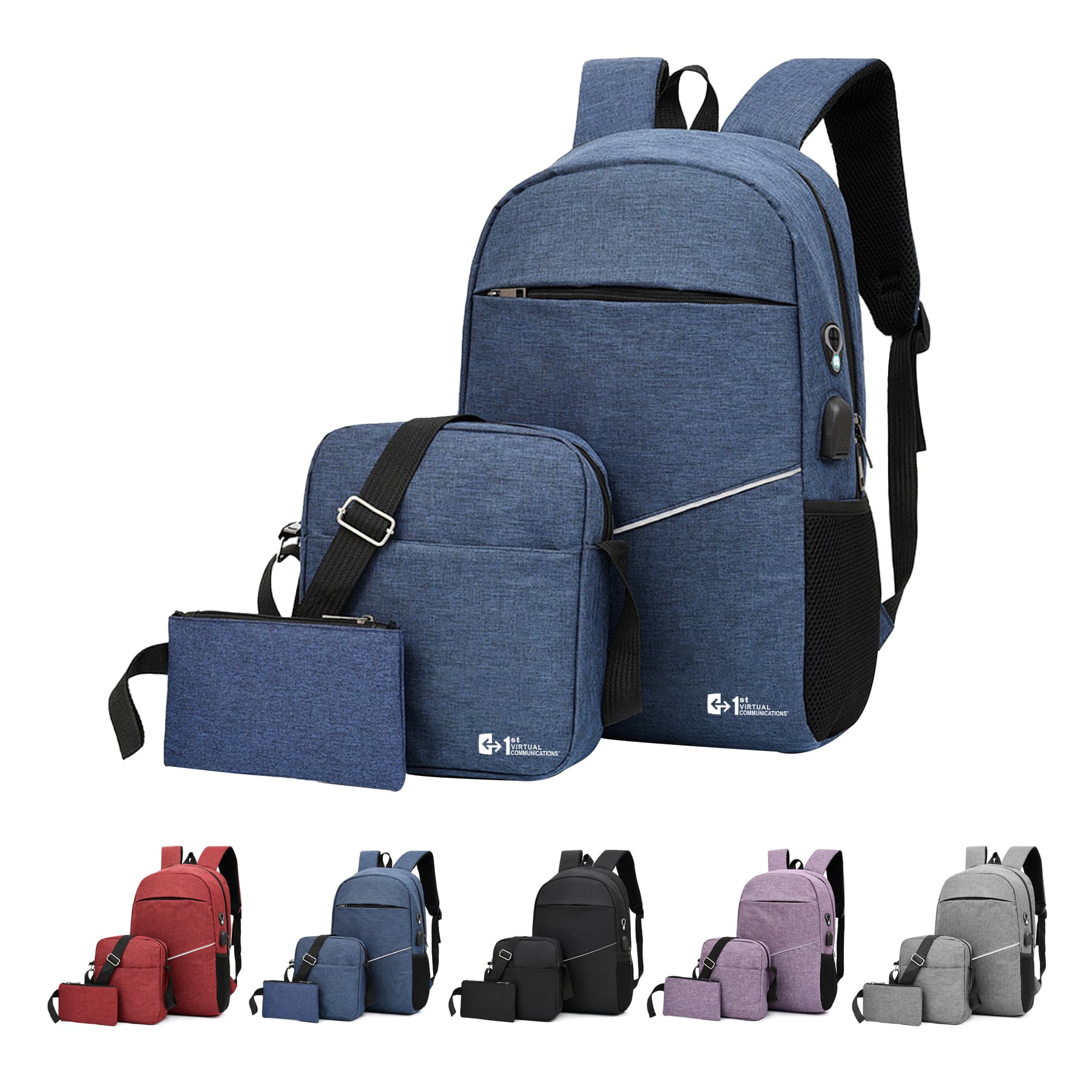 Three-Pieces Travel And Laptop Backpack