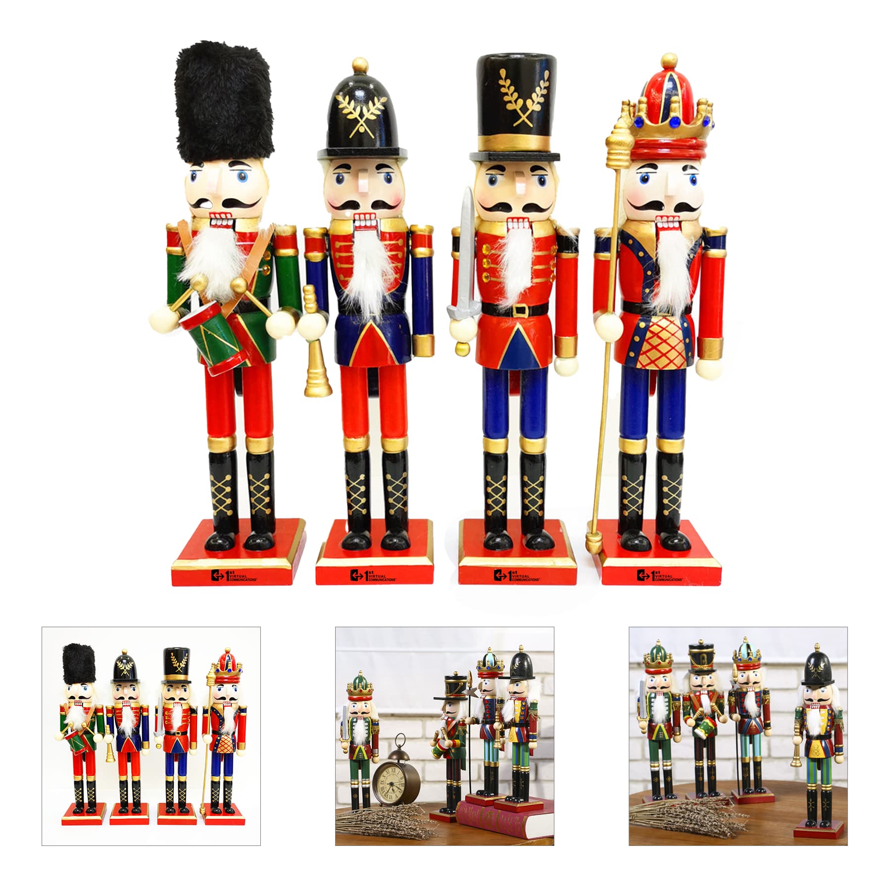 Handmade Xmas Decor Wooden Nutcracker Figurine