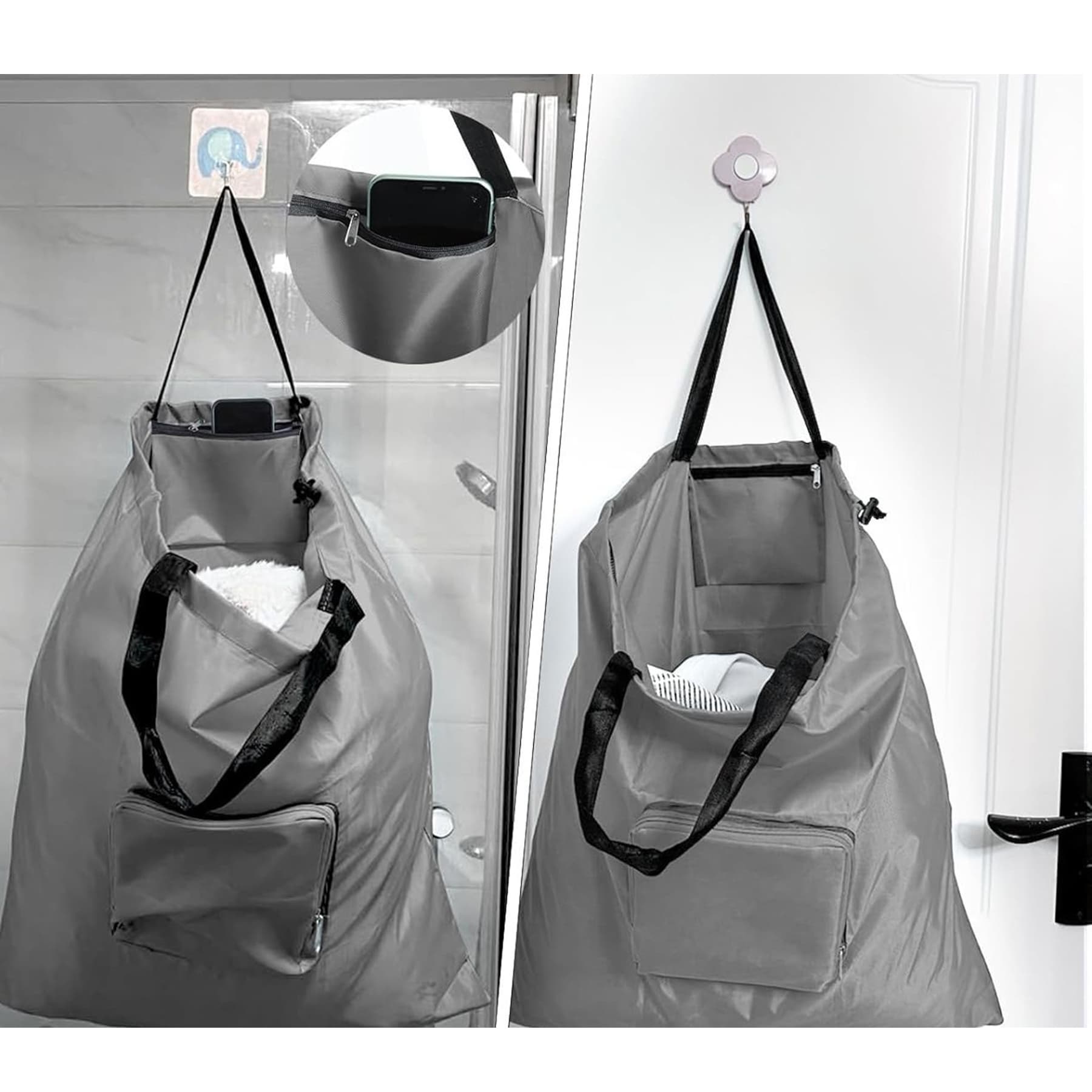 Laundry Bag with Handles and Aluminum Carabiner