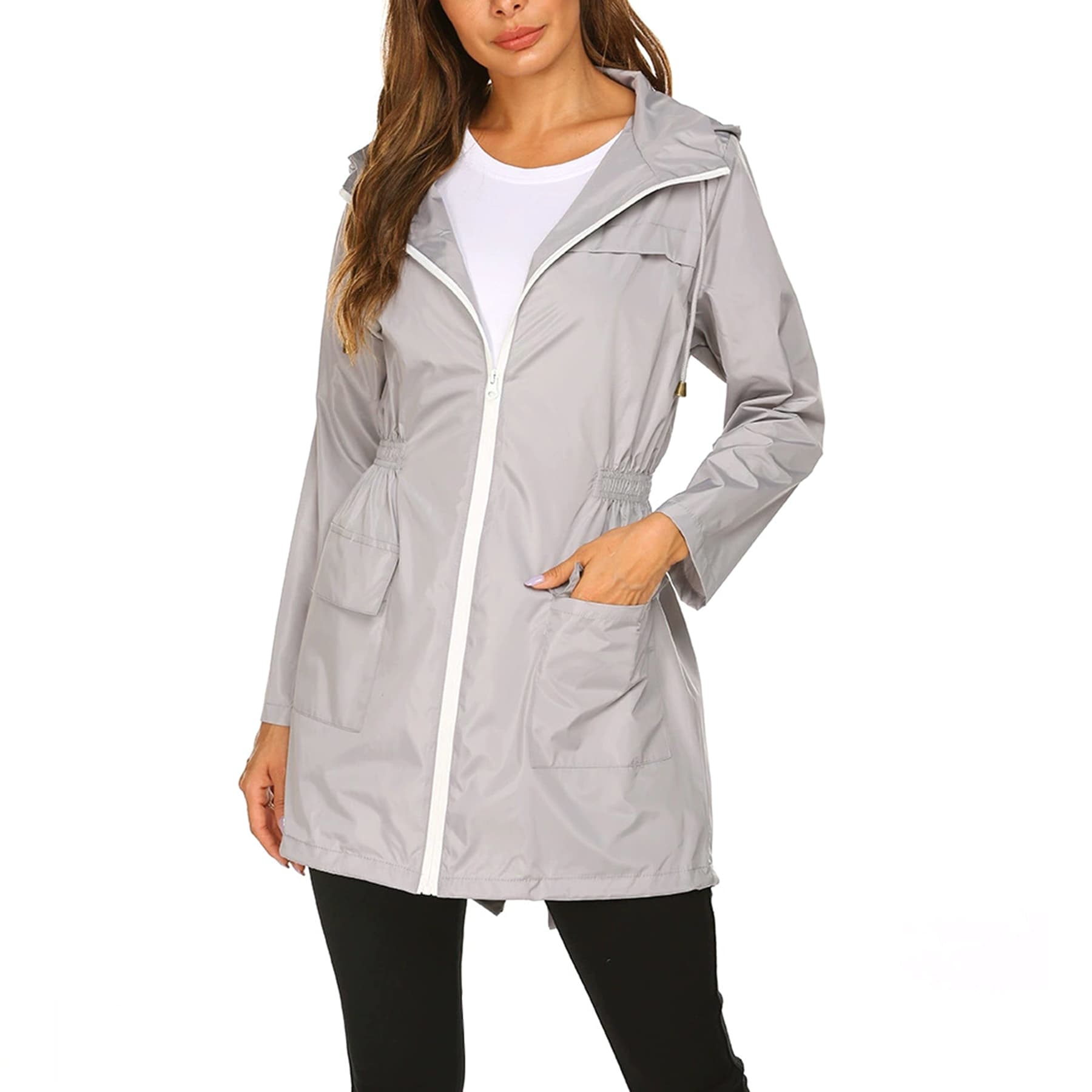 Lightweight Hooded Waterproof Jackets with Storage Bag