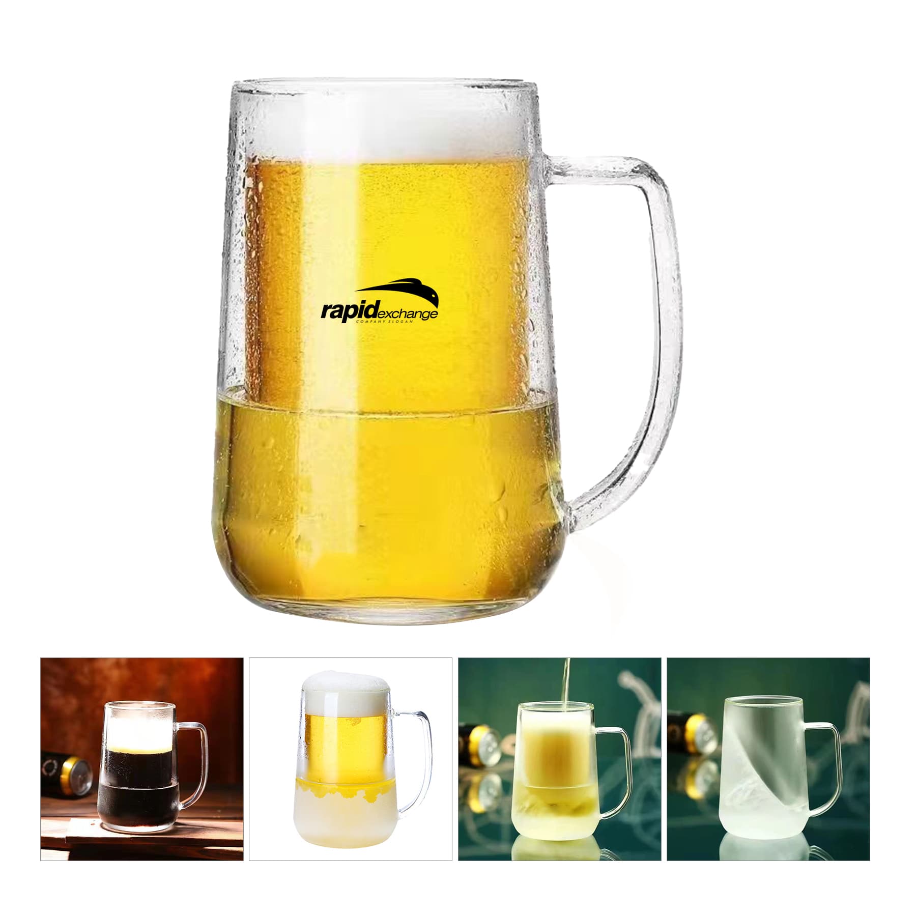 16Oz Frozen Beer Mugs Double Wall