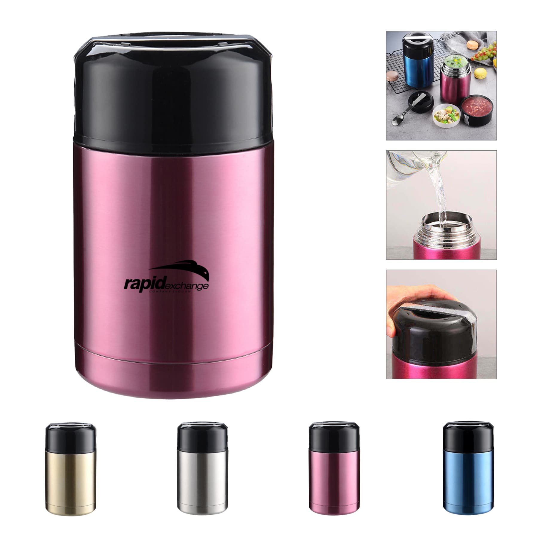 Custom 34oz Vacuum Insulated Portable Stainless Food Jar