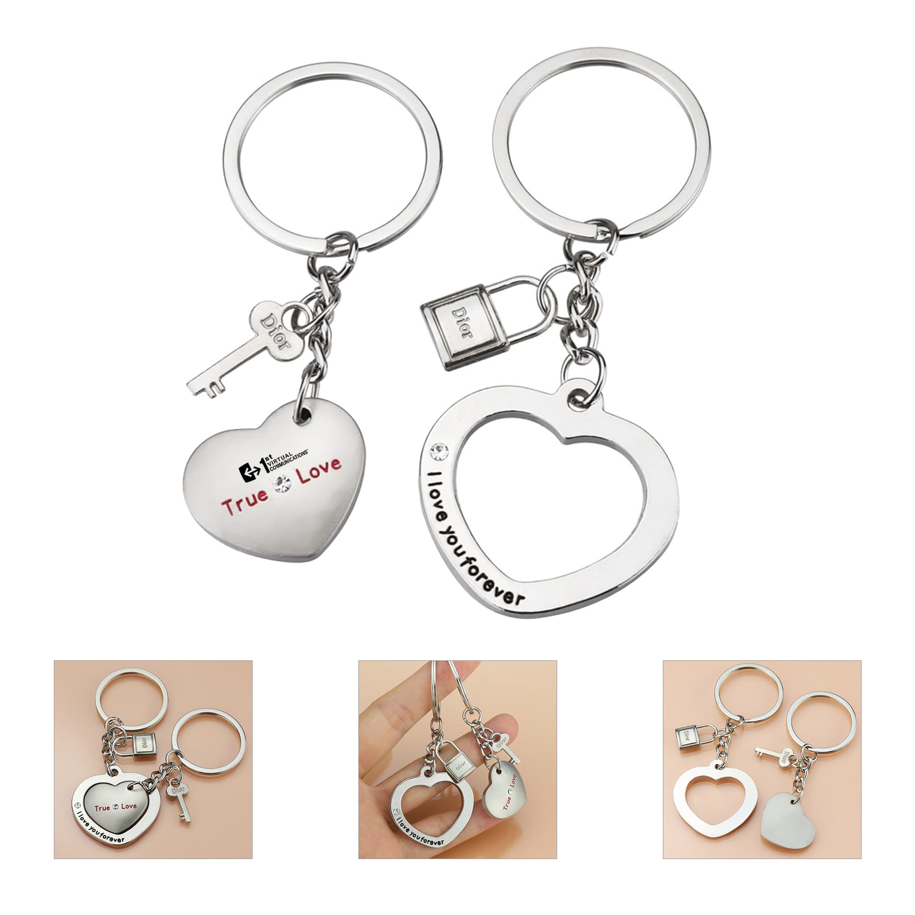 solution heart lock keychain