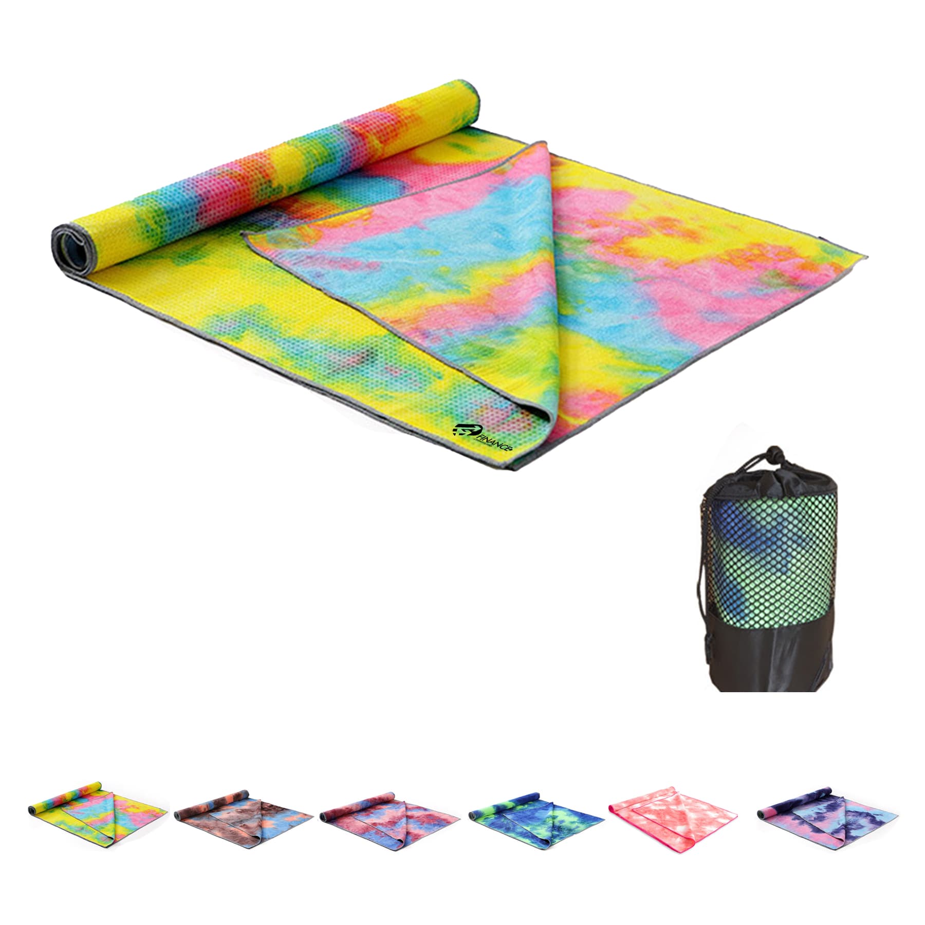 Foldable Tie Dye Microfiber Anti-slip Yoga Mat Cover