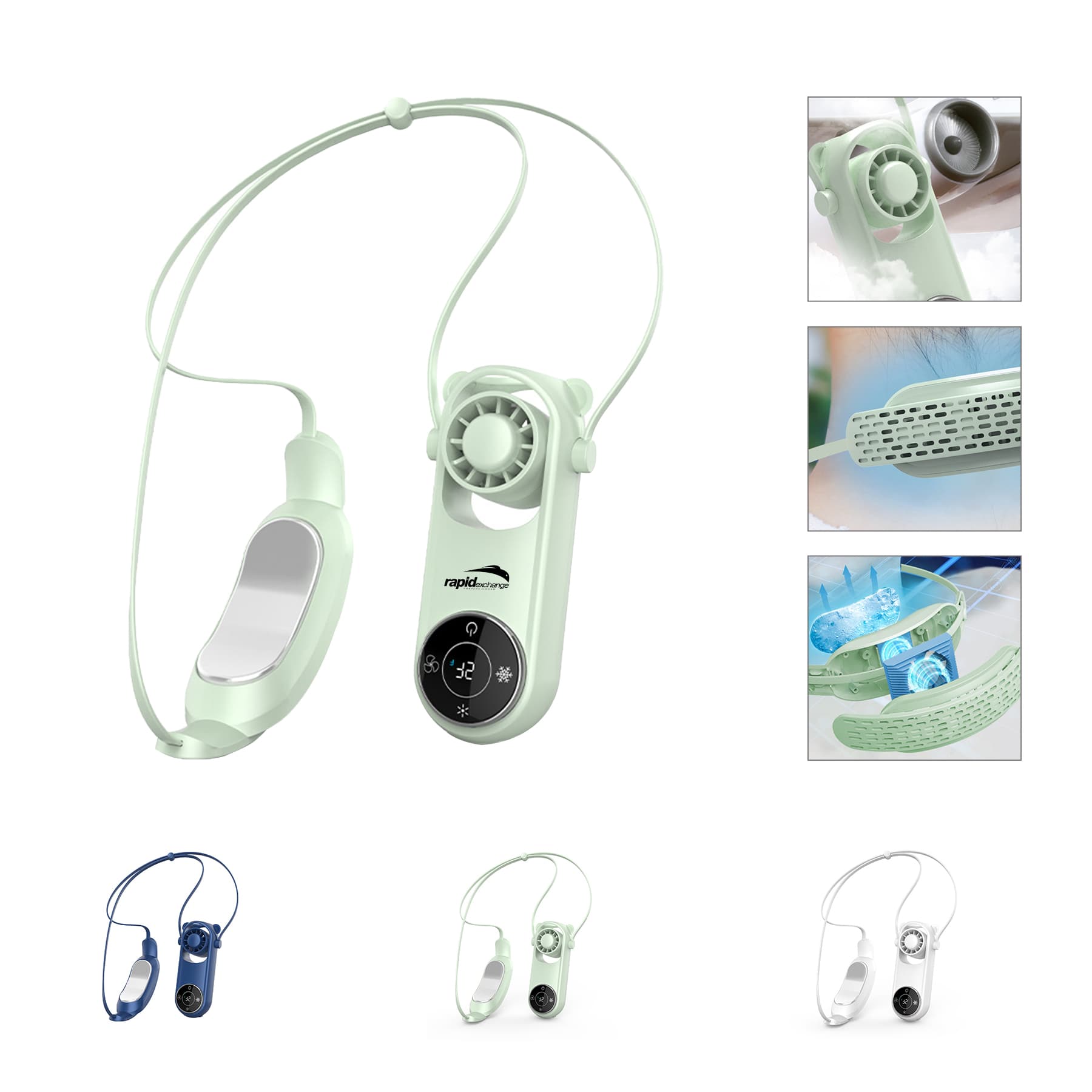 Semiconductor refrigeration rapid cooling neck fan