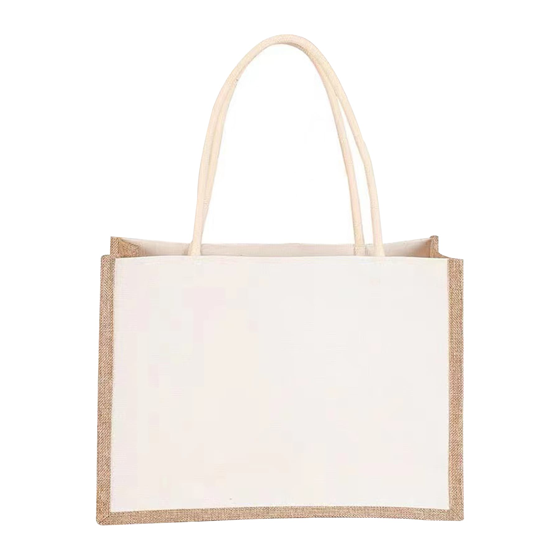 Two-Tone Linen Canvas Tote Bag