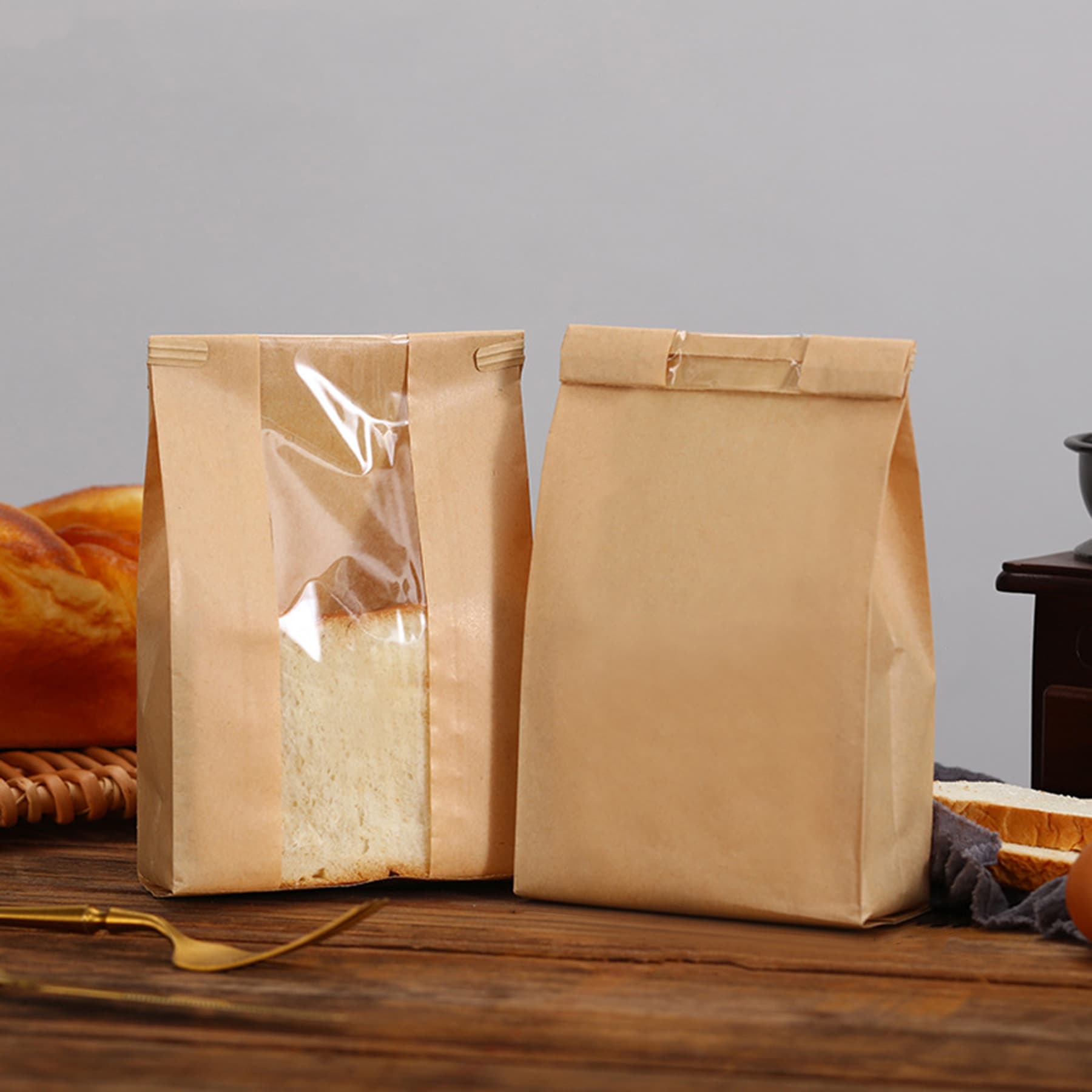 Kraft Food Packaging Storage with Front Wind