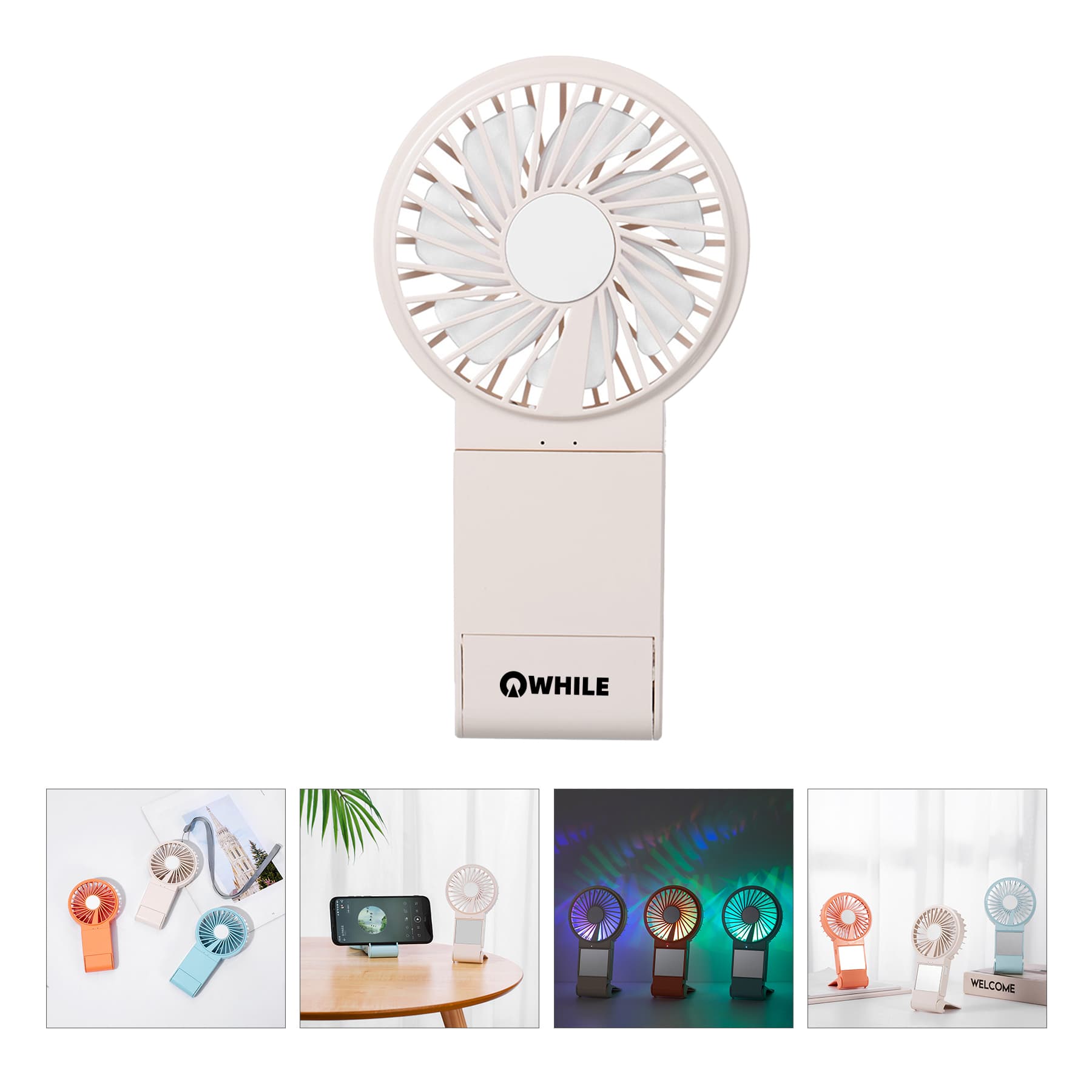 Mini Slim Fan With Makeup Mirror