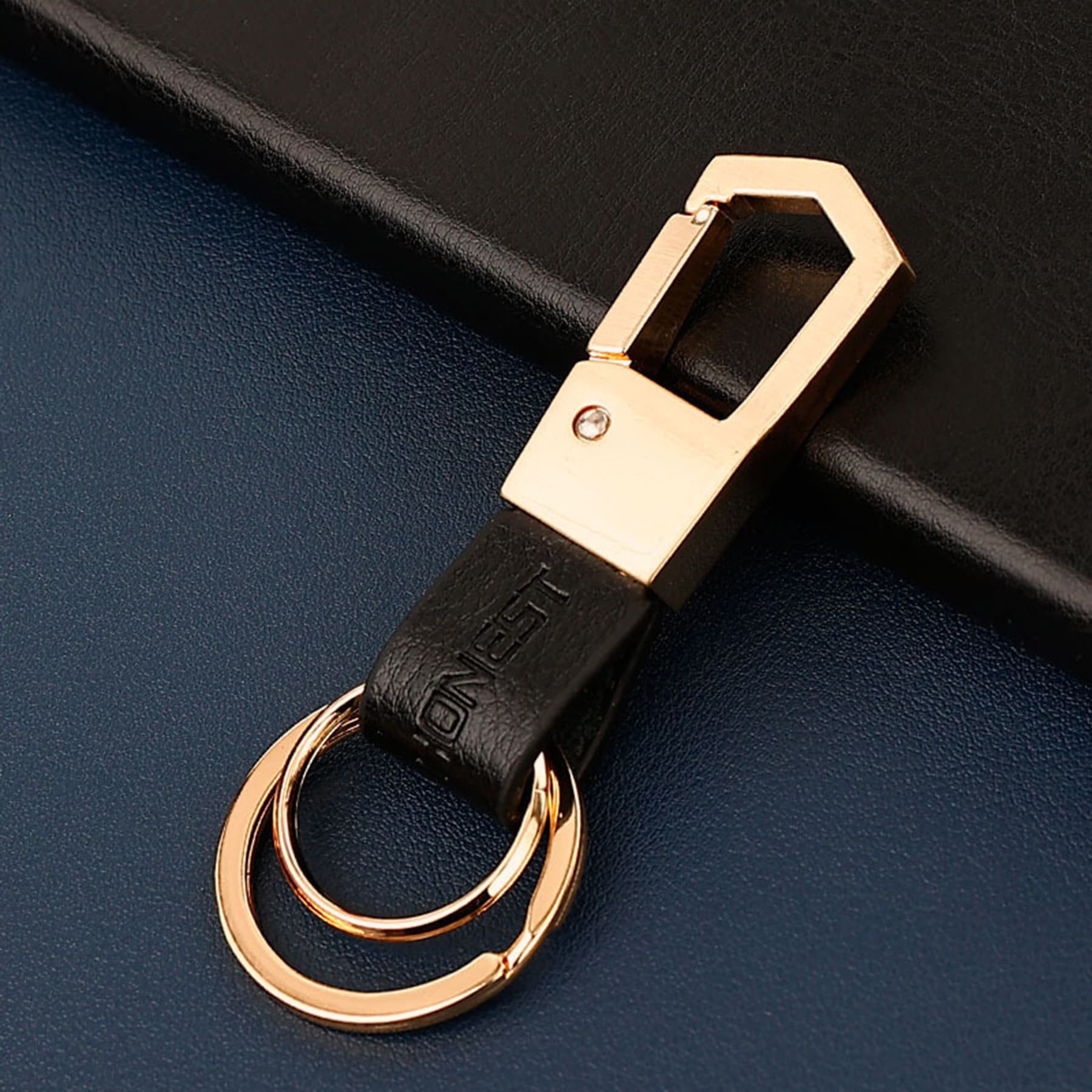 Custom Logo Genuine Cow Leather Keychain