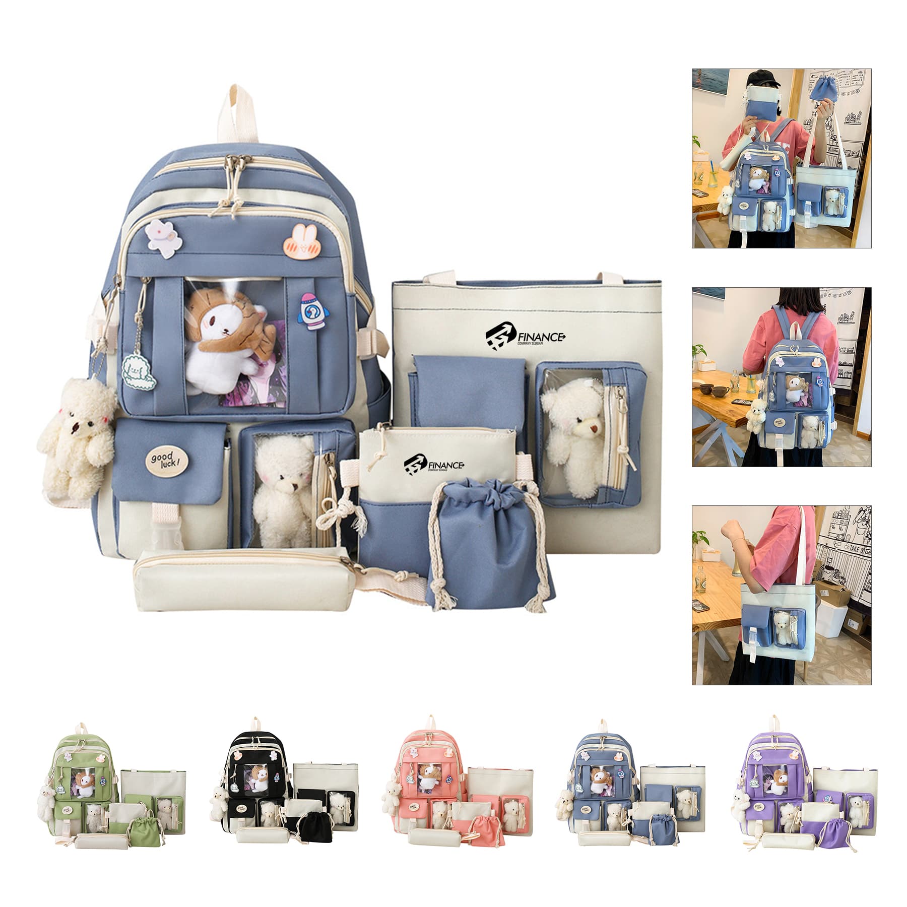 Aesthetic School Backpack Cute Book Bag