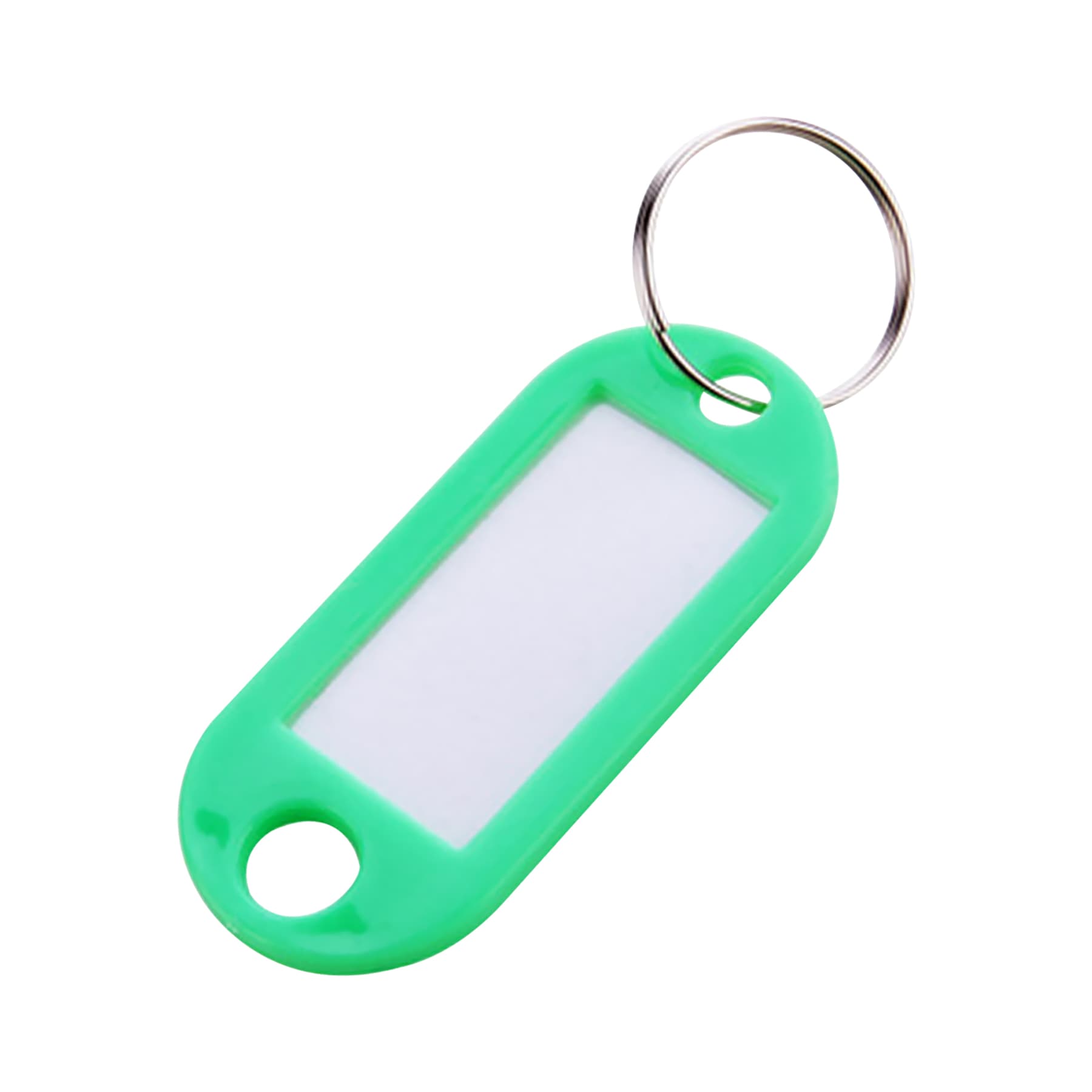 Plastic Key Tag With Label Window Ring Holder