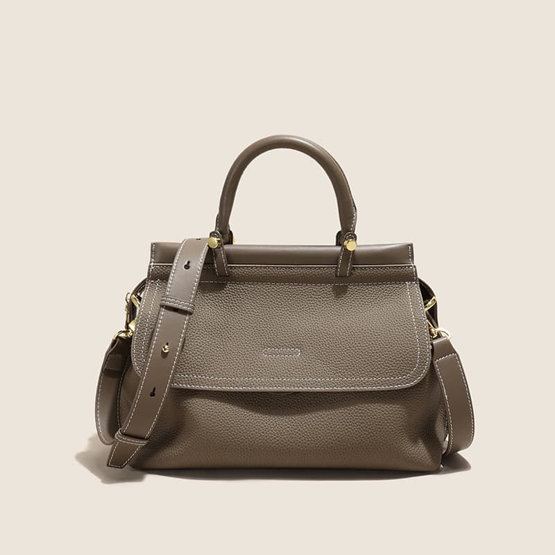 Genuine Leather Fashionable Large Crossbody Tote Bag