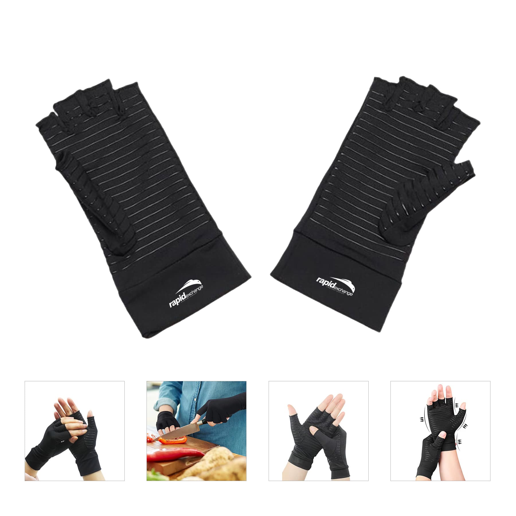 Copper Infused Compression Arthritis Fingerless Gloves