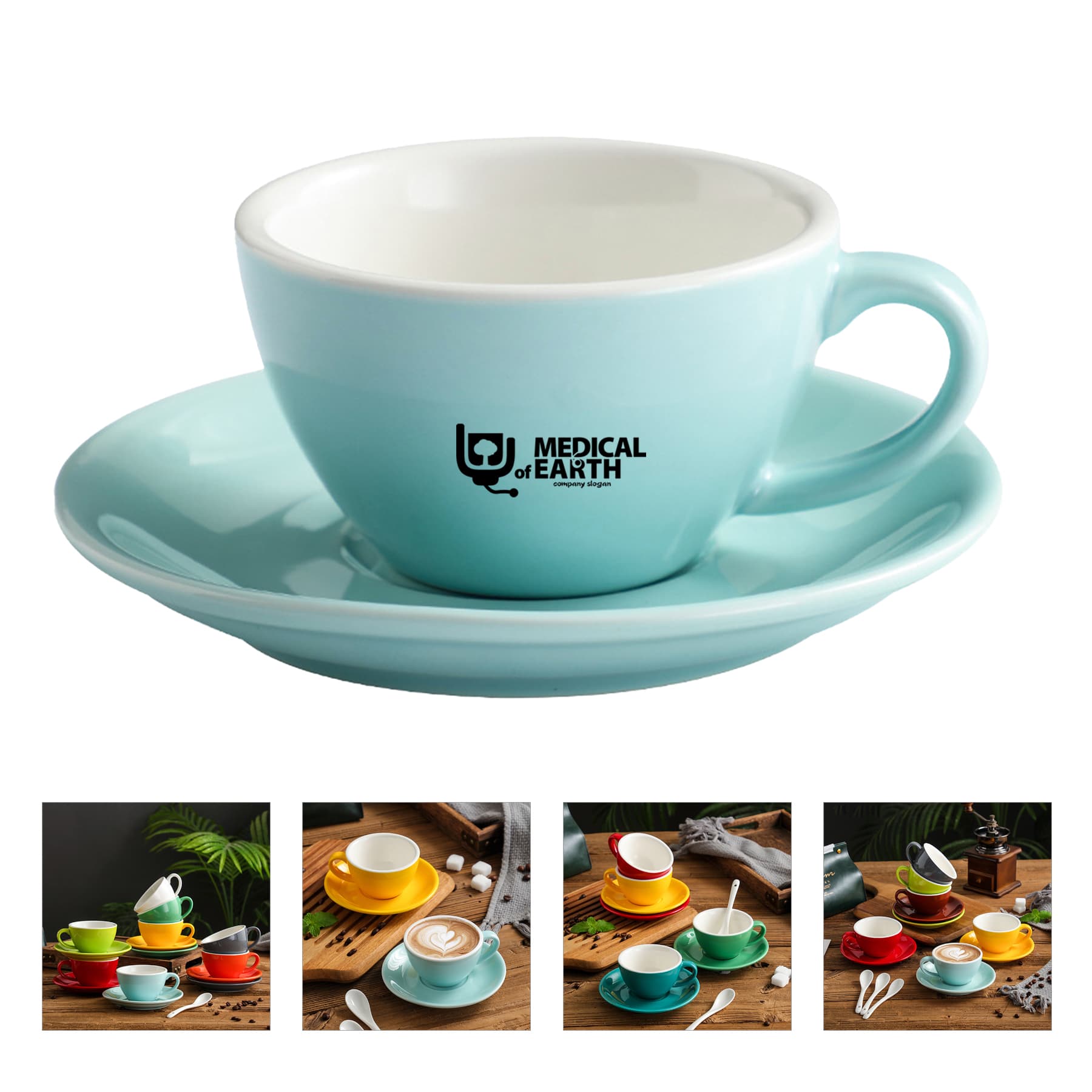 5OZ Cappuccino Coffee Cup and Saucer Set &Ceramic Mug