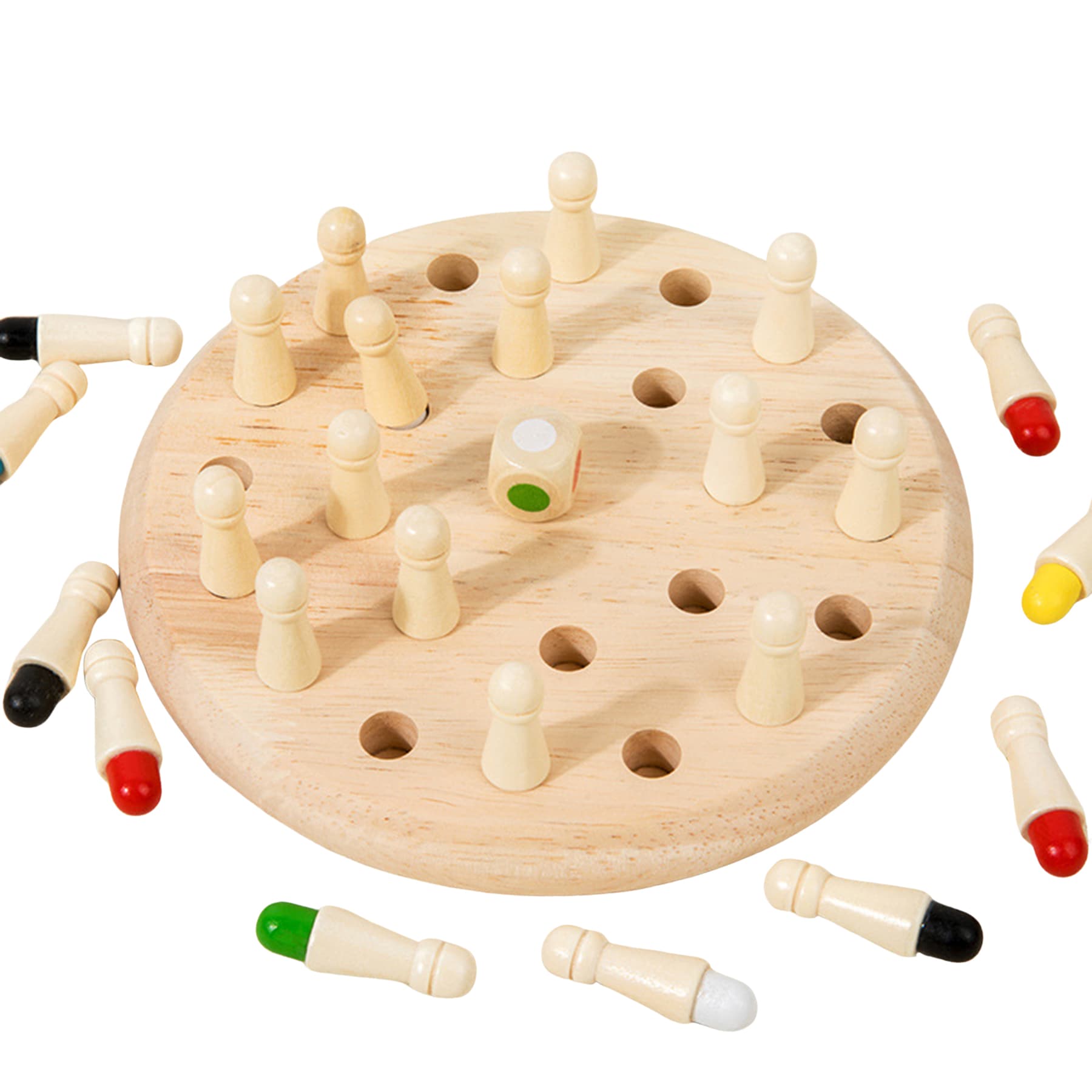 Wooden early education color memory chess puzzle toy