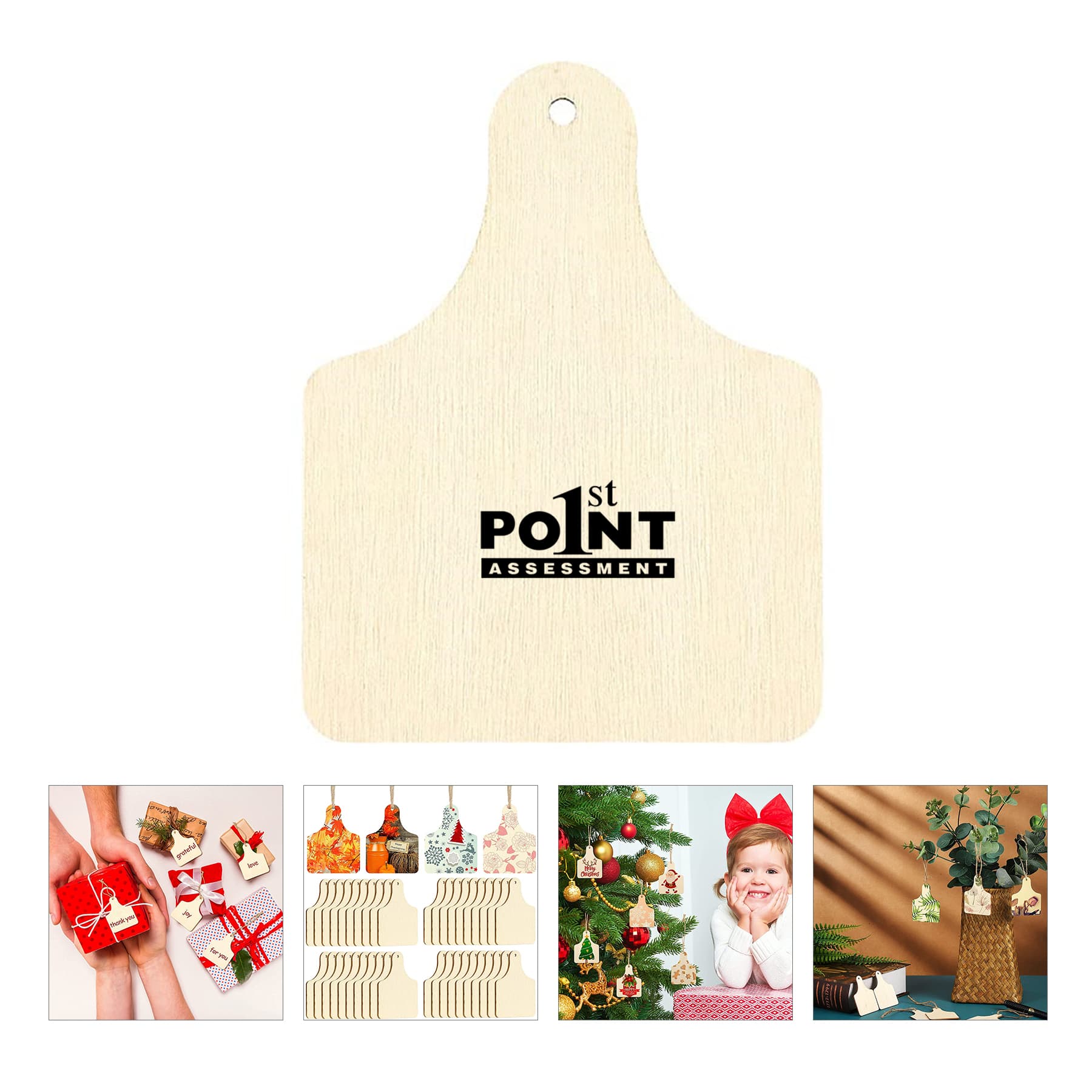 40pcs Wooden Crafts Cutout Tag