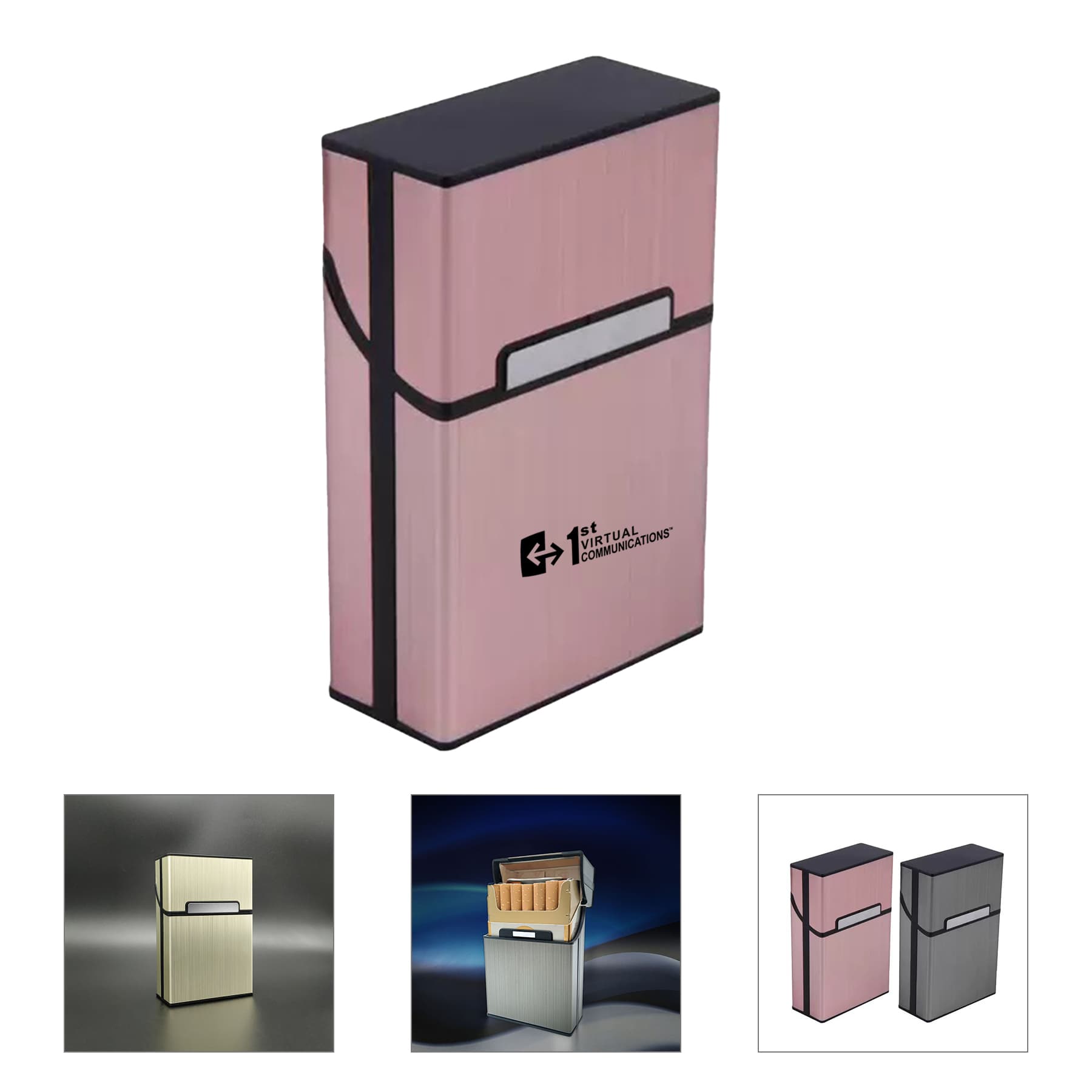Magnetic Brushed Aluminum Cigarette Case
