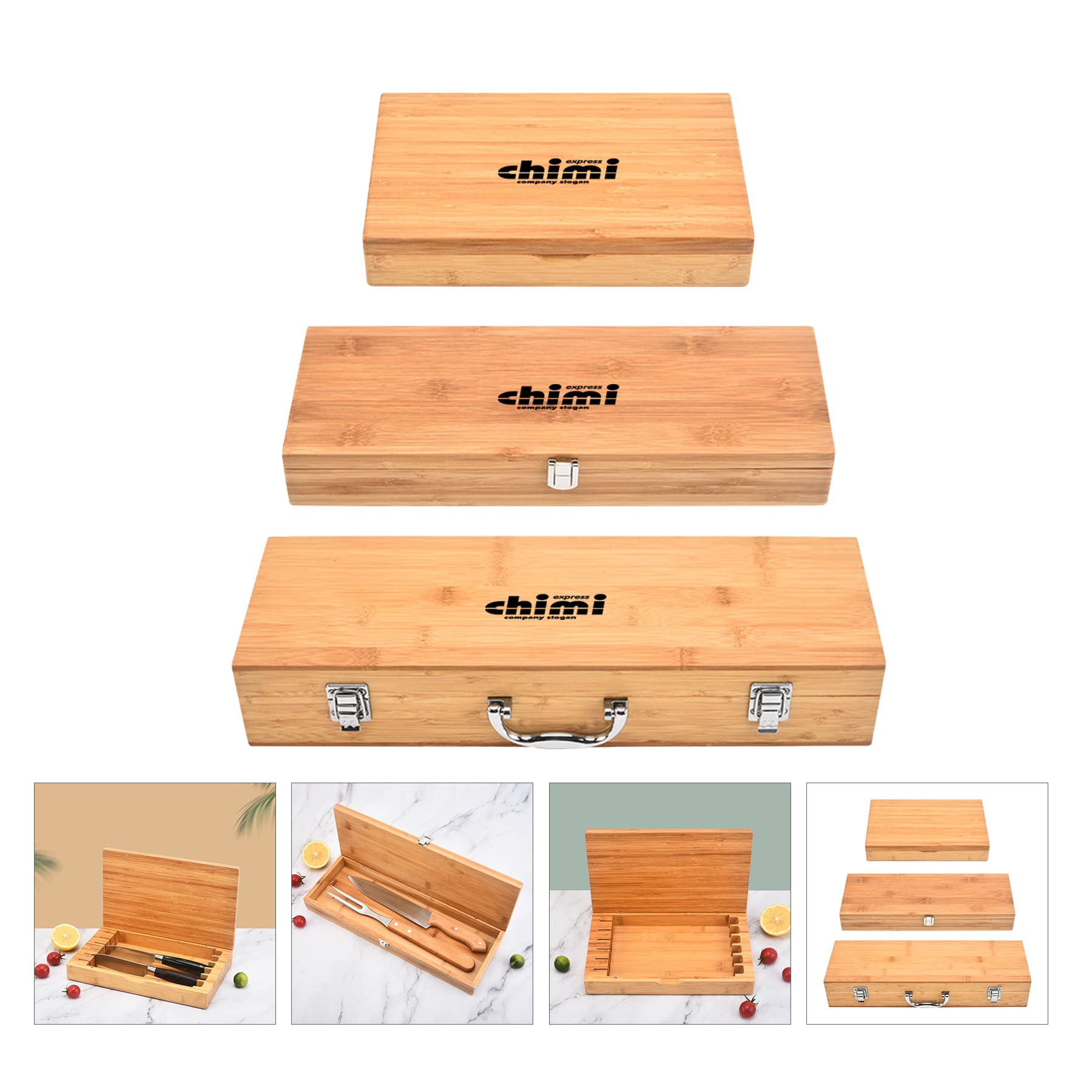 Wood Storage Box For Steak Knifes