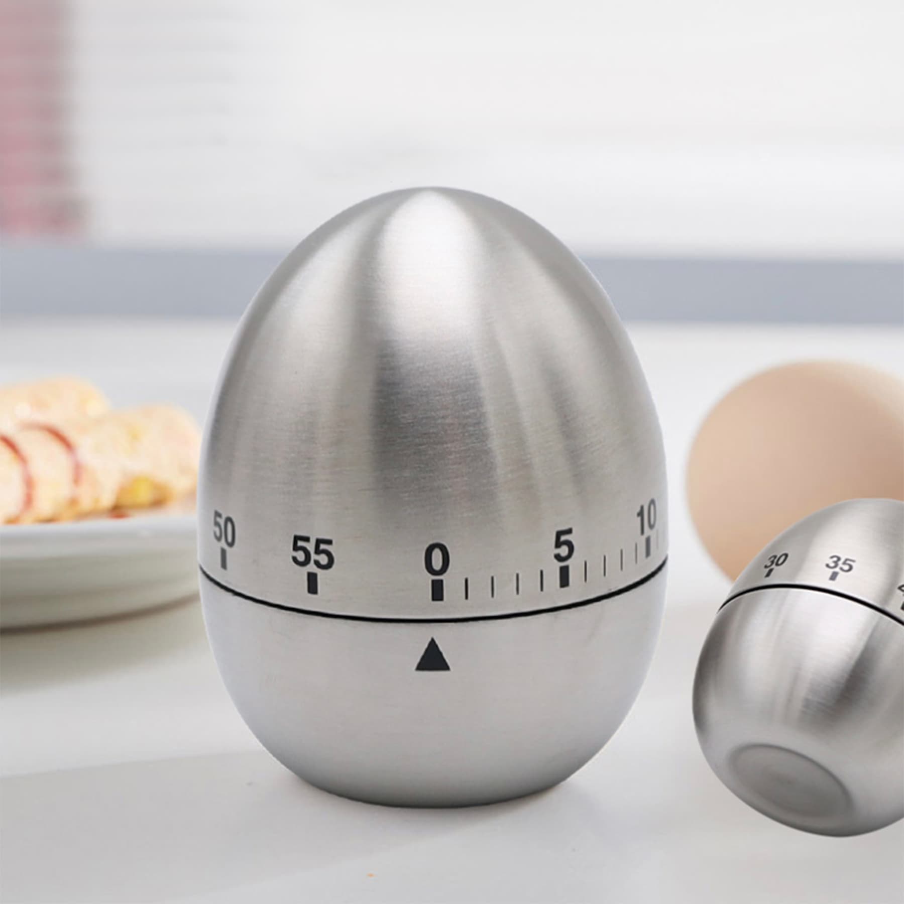 Stainless Steel Mechanical Rotating Kitchen Egg Timer