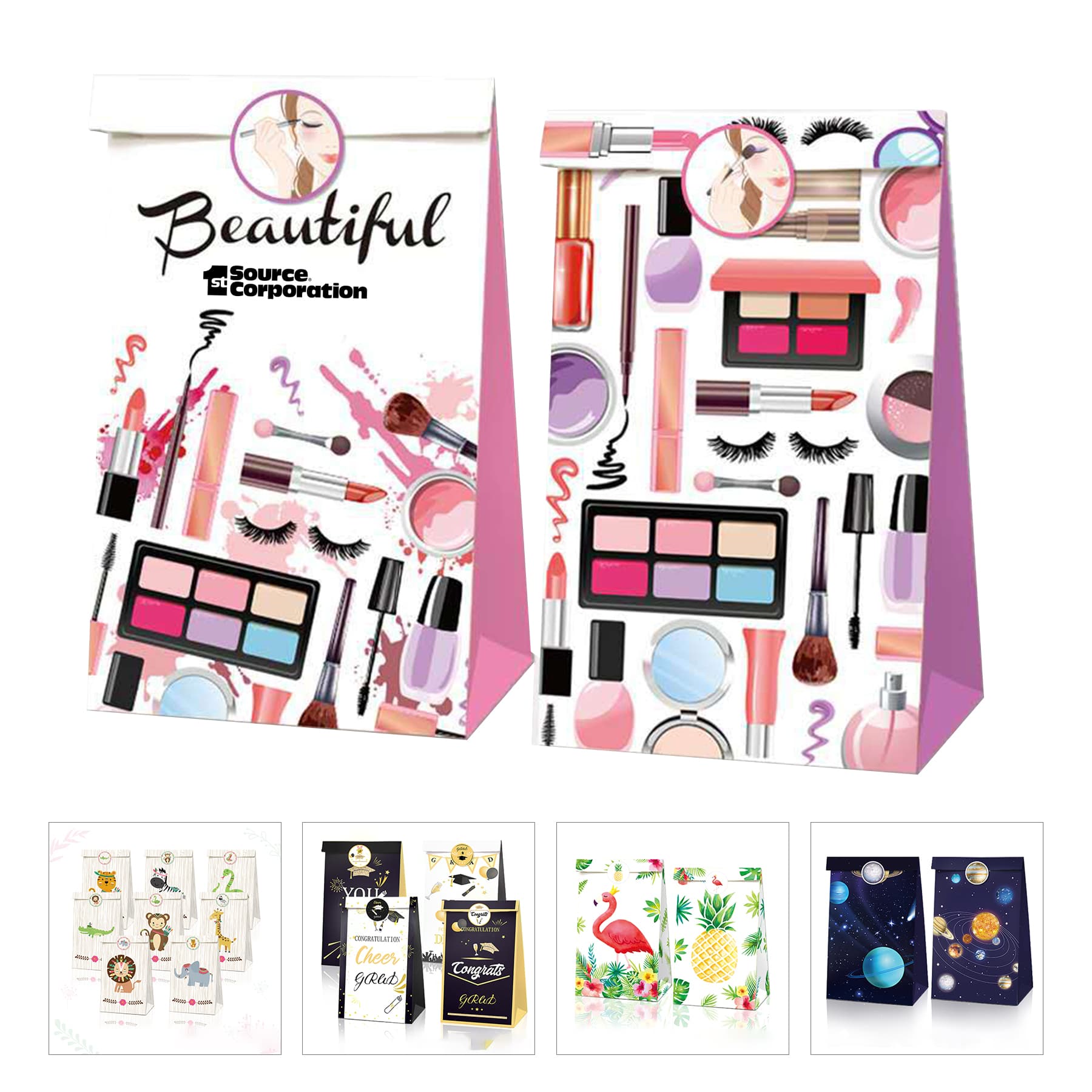 12 Pieces Gift Paper Bag With 18 Sheets Sticker