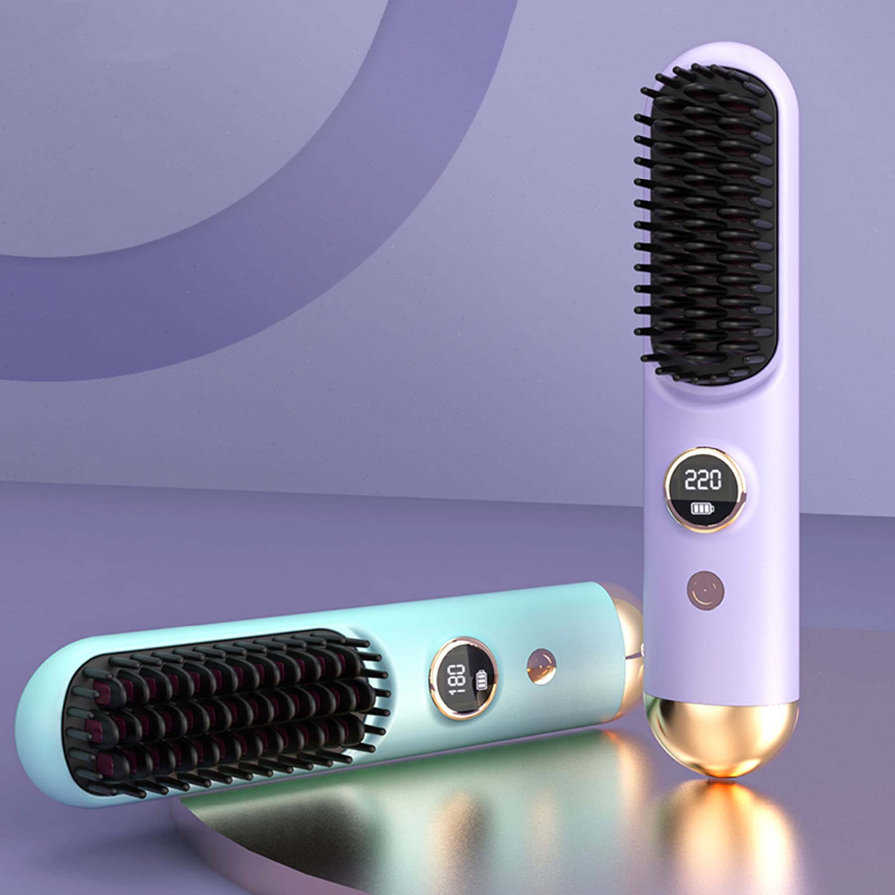 Portable straightening brush