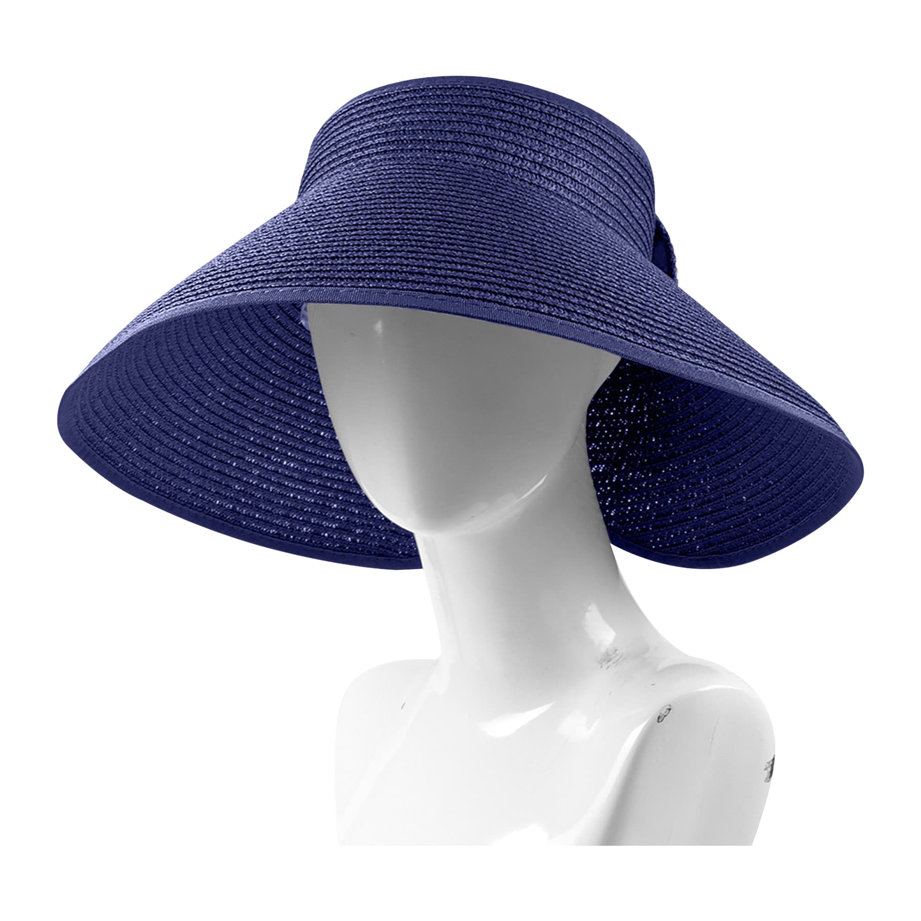 Wide Brim Roll-Up Straw Sun Visor