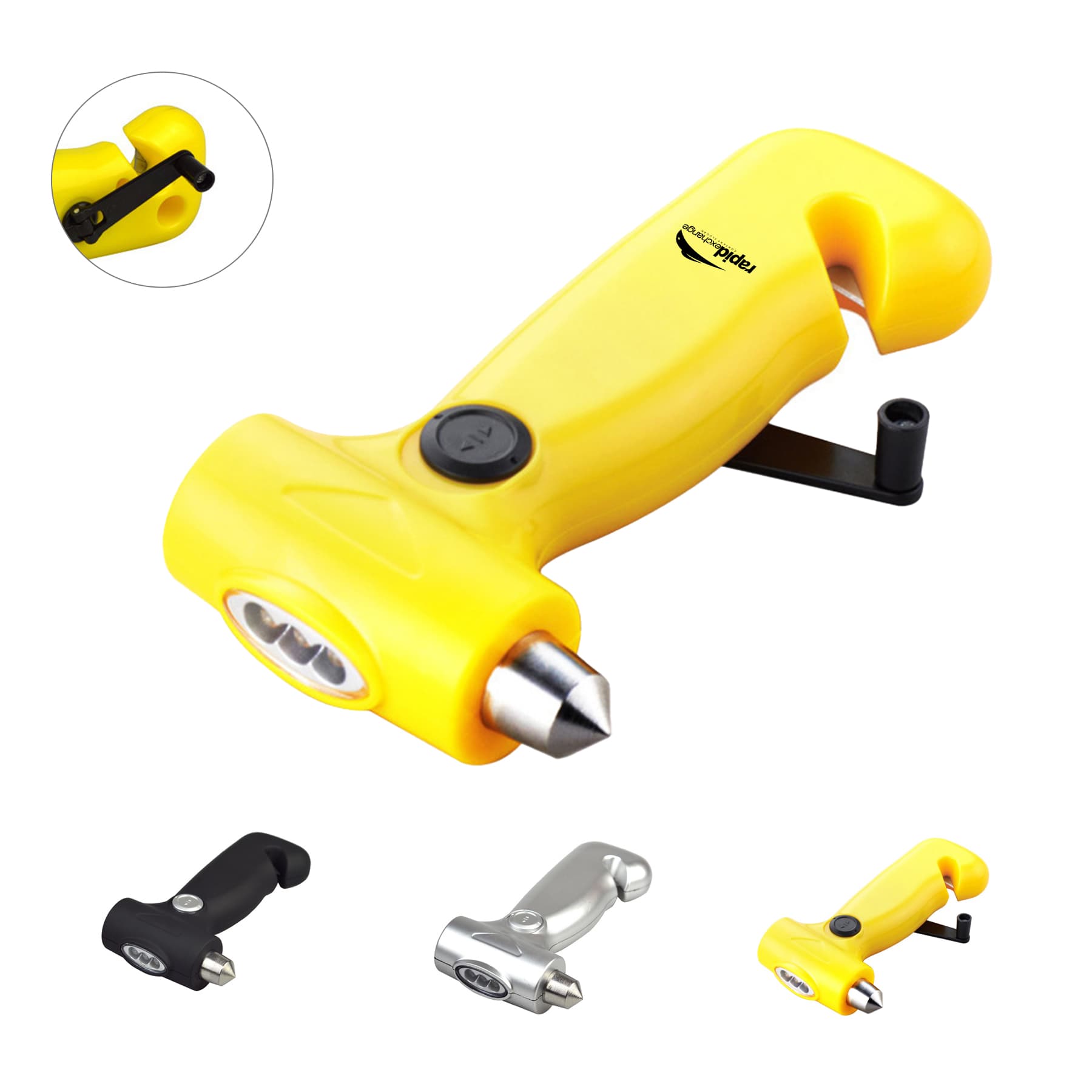 Safety Hammer w/ Dynamo Light and Cutter