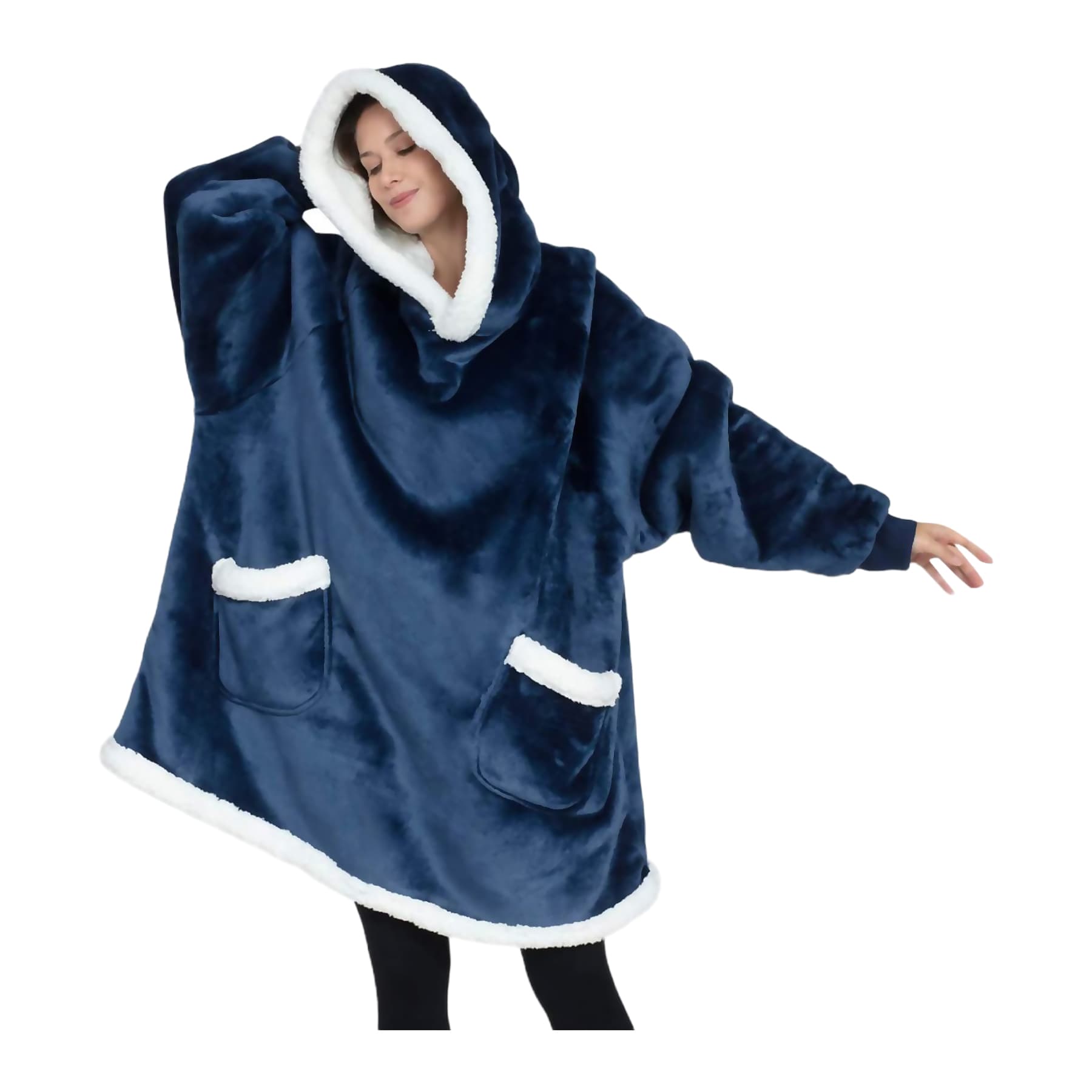 Wearable Fleece Hooded Blanket