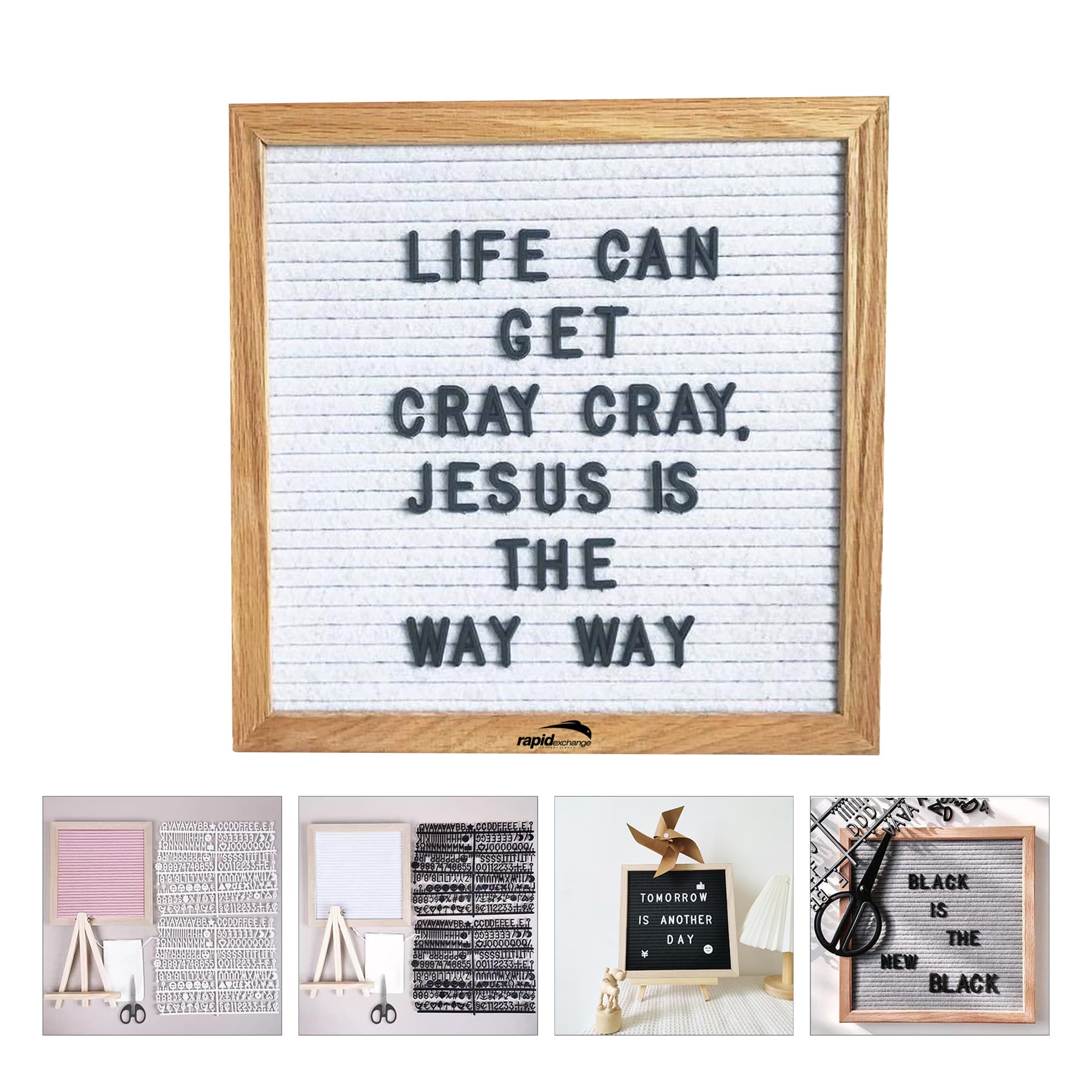 Wood Frame With Felt Letter Board