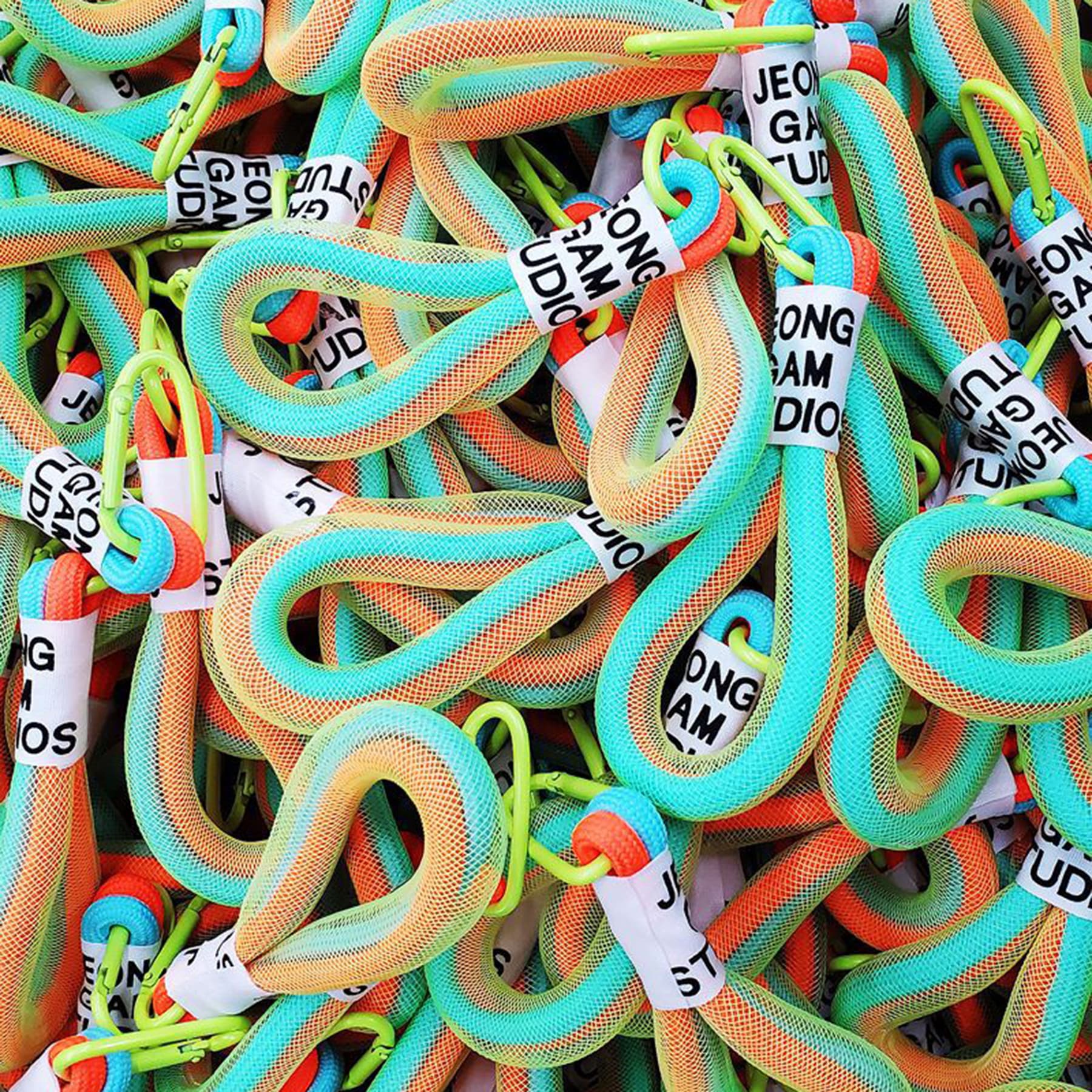 Bag phone fluorescent color mesh rope pendant decoration