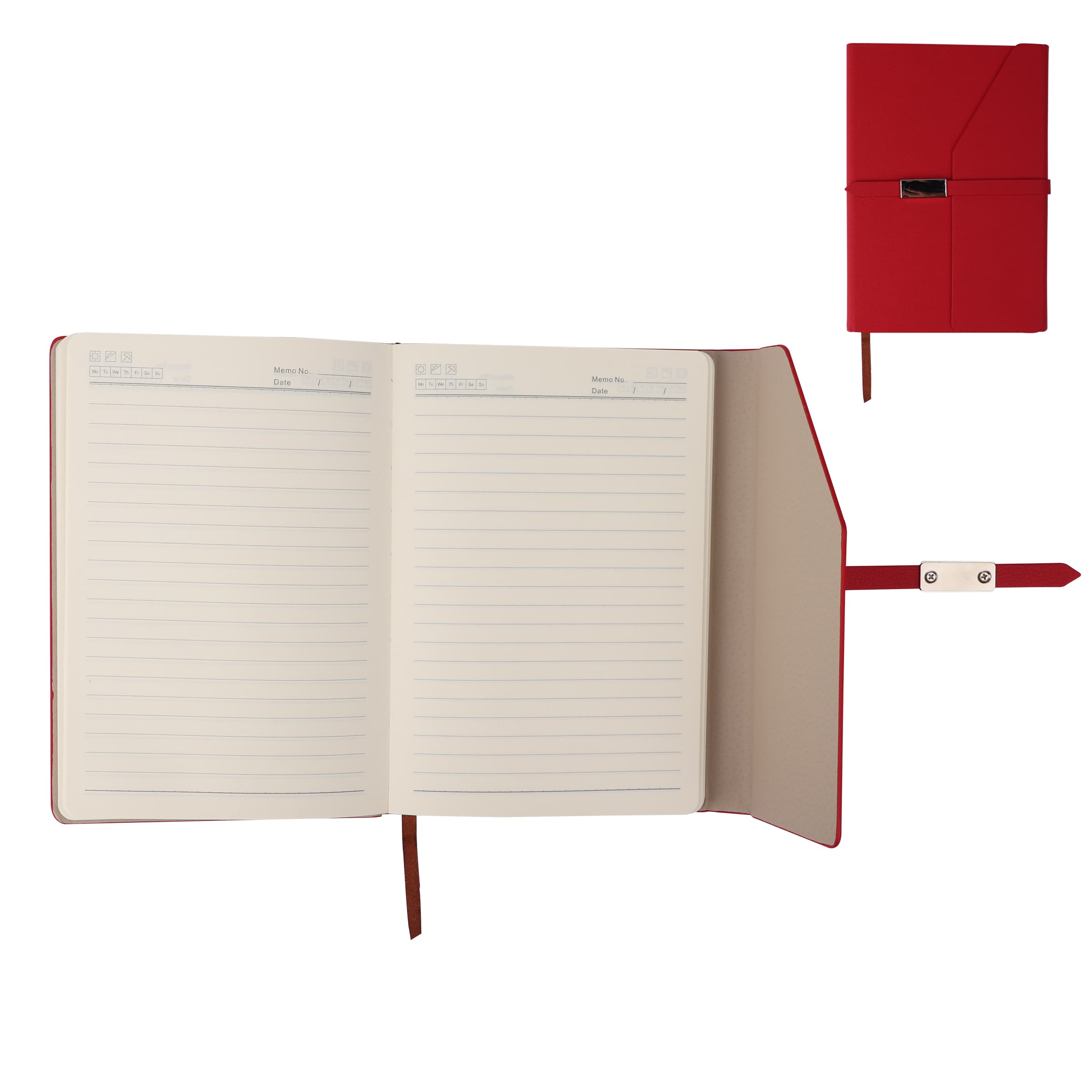 A5 Hardcover Notebook W/ Magnetic Closure-200 Lined Pages
