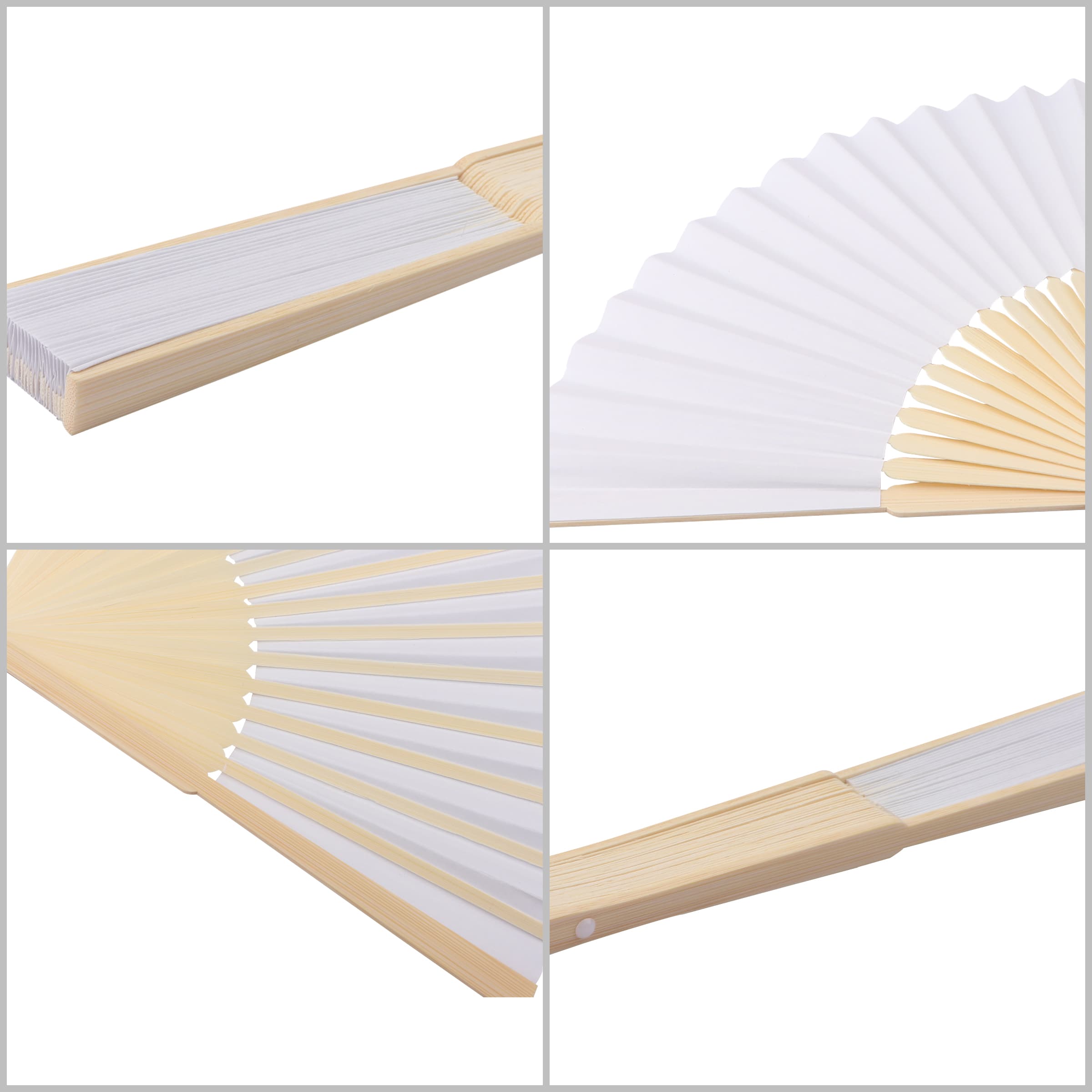 8.3"x15" Full Color Paper Folding Hand Fans W/ Bamboo Frame