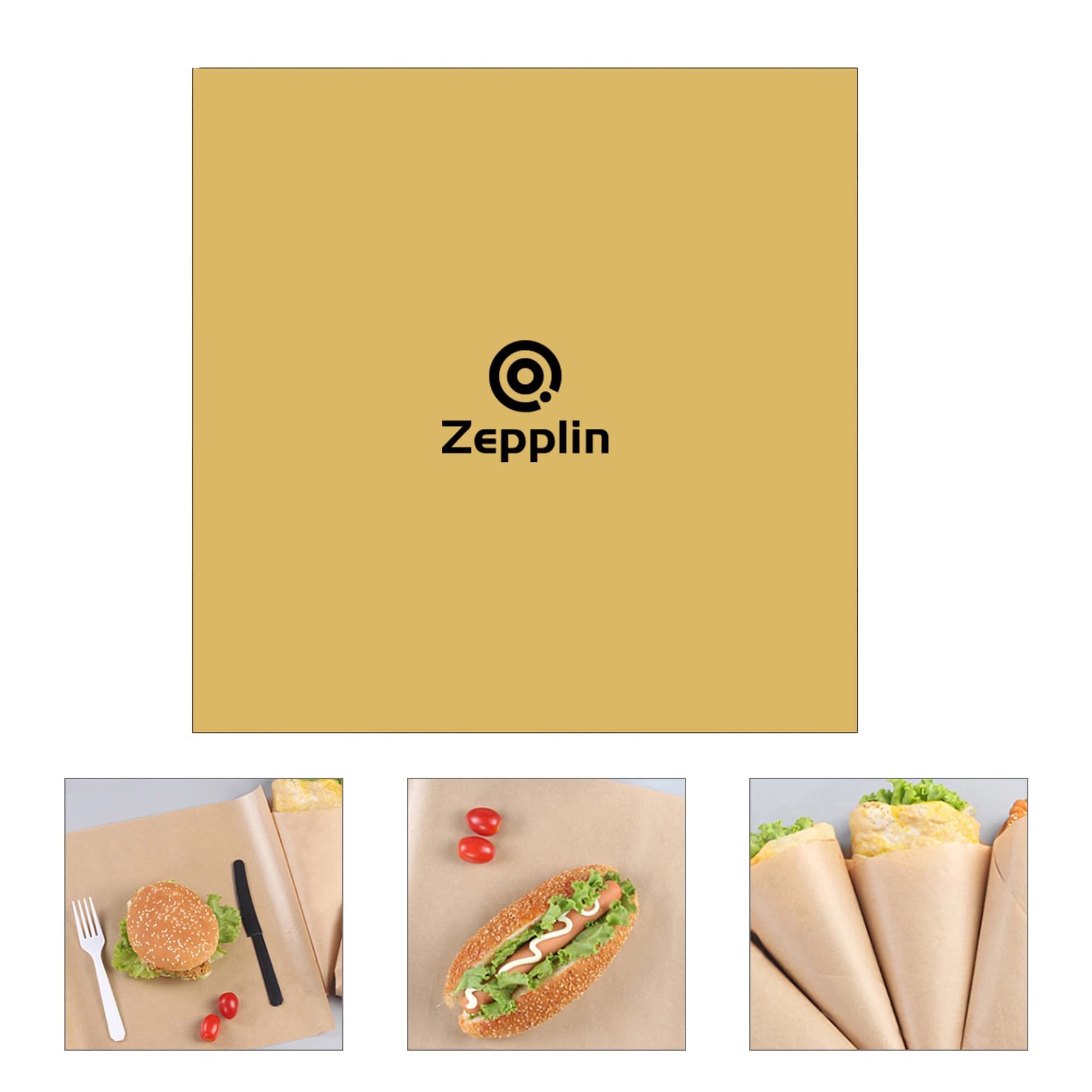 Custom Food Hamburger Brown Kraft Wrapping Paper