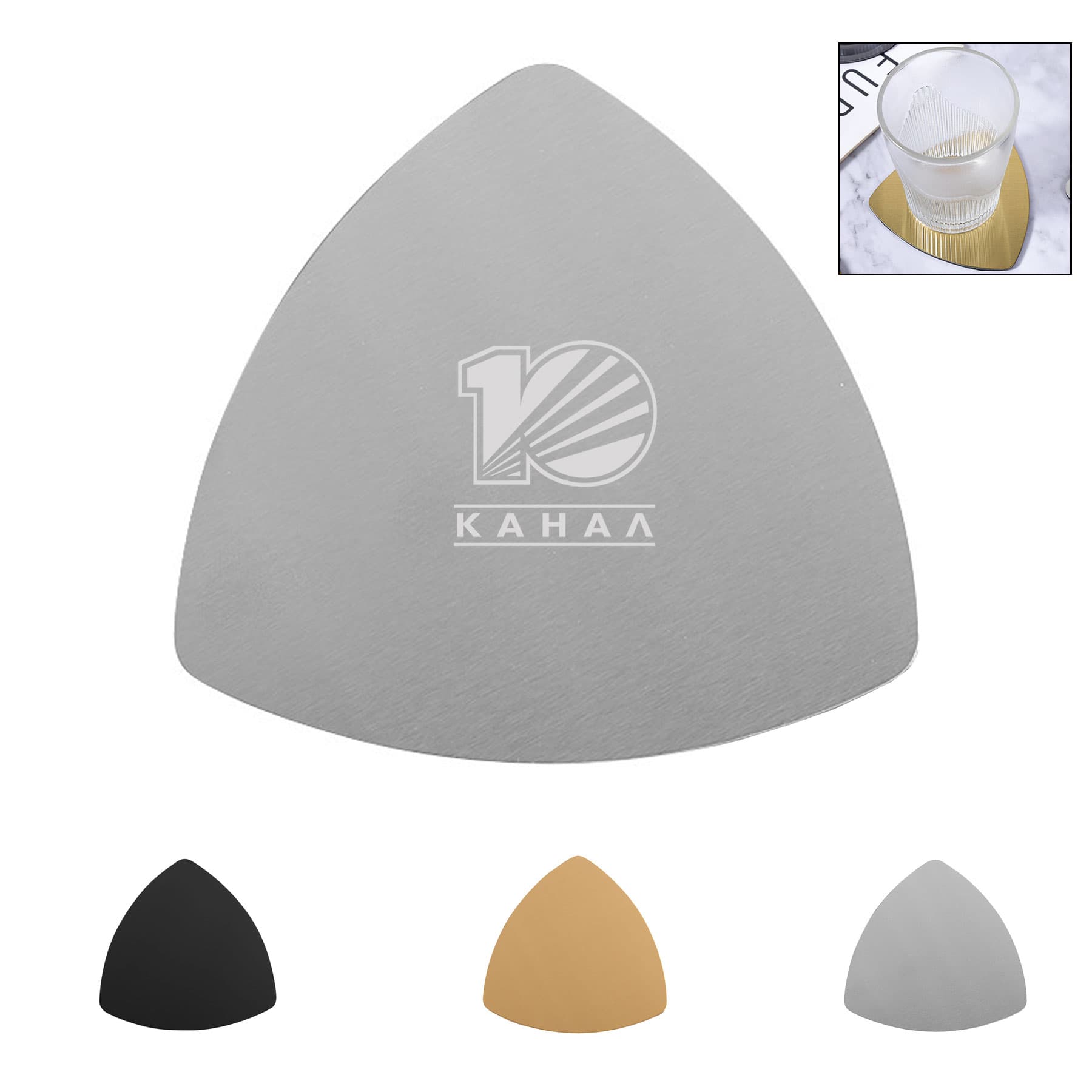 Triangle Modern Stainless Steel Drink Coasters